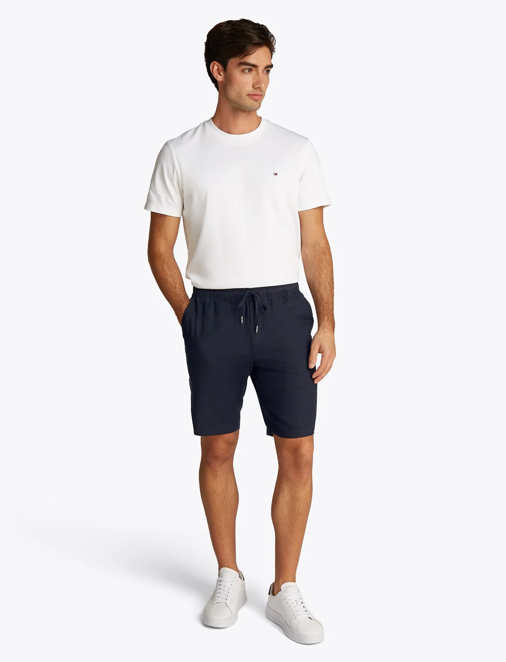 Tommy Hilfiger - HARLEM PO LINEN SHORT - szorty lniane - desert sky - 4