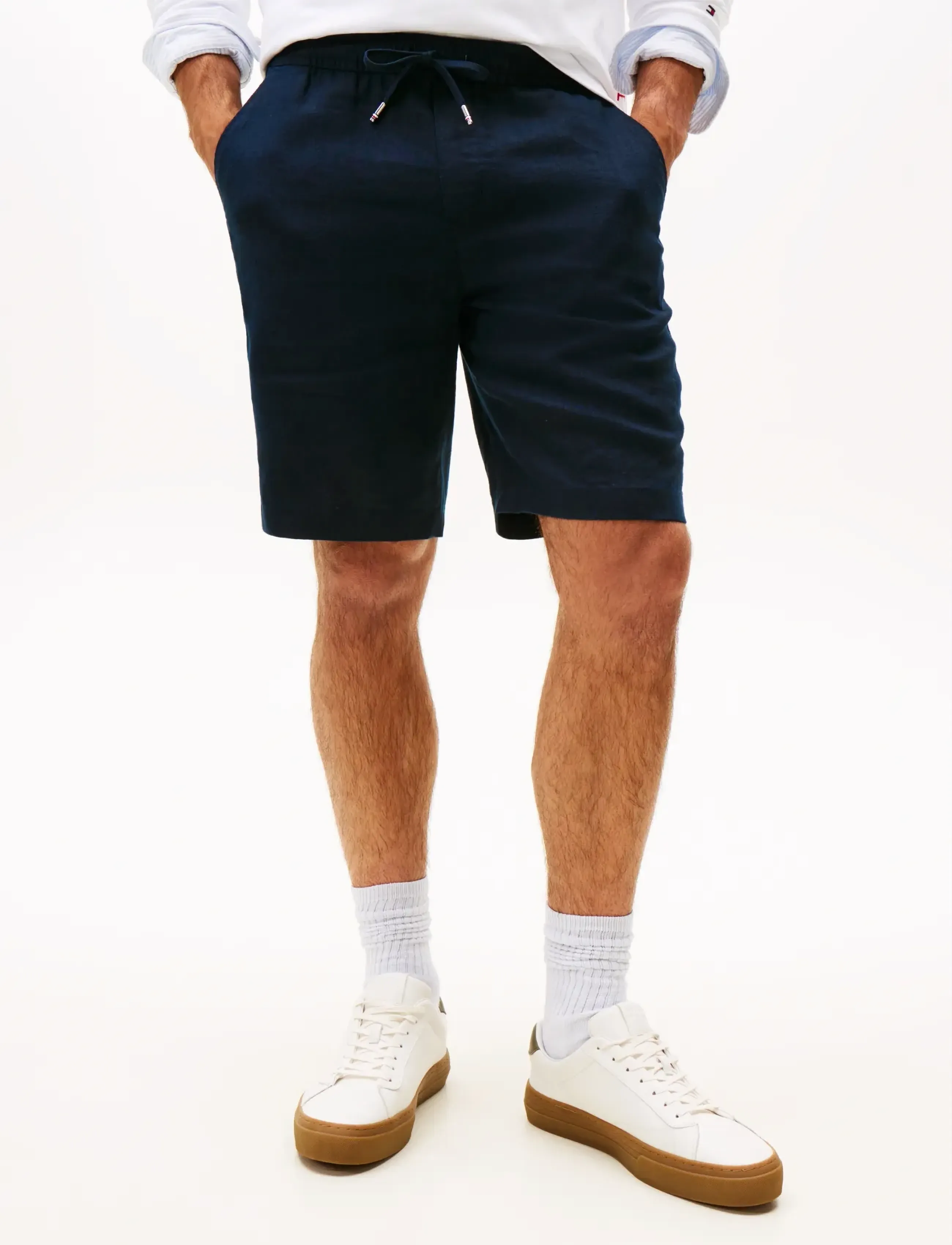 Tommy Hilfiger - HARLEM PO LINEN SHORT - vacation essentials - desert sky - 4