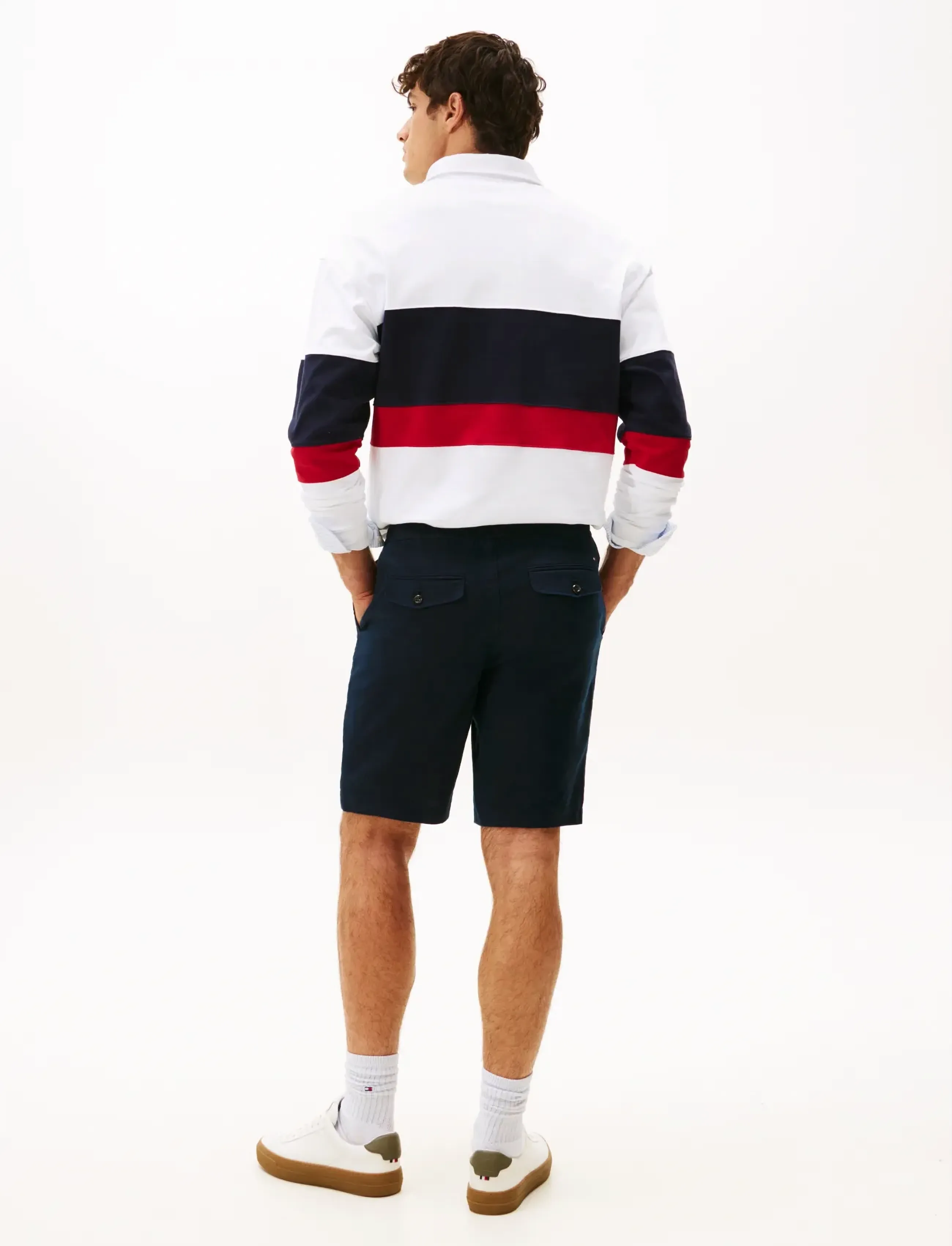 Tommy Hilfiger HARLEM PO LINEN SHORT - Streetstyle - DESERT SKY / blue