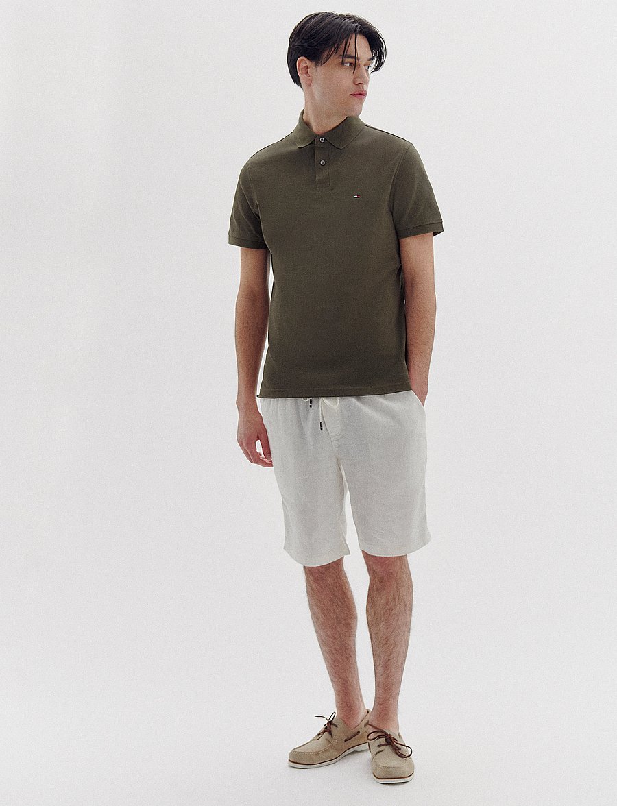 Tommy Hilfiger - HARLEM PO LINEN SHORT - leinen-shorts - ivory silk - 0