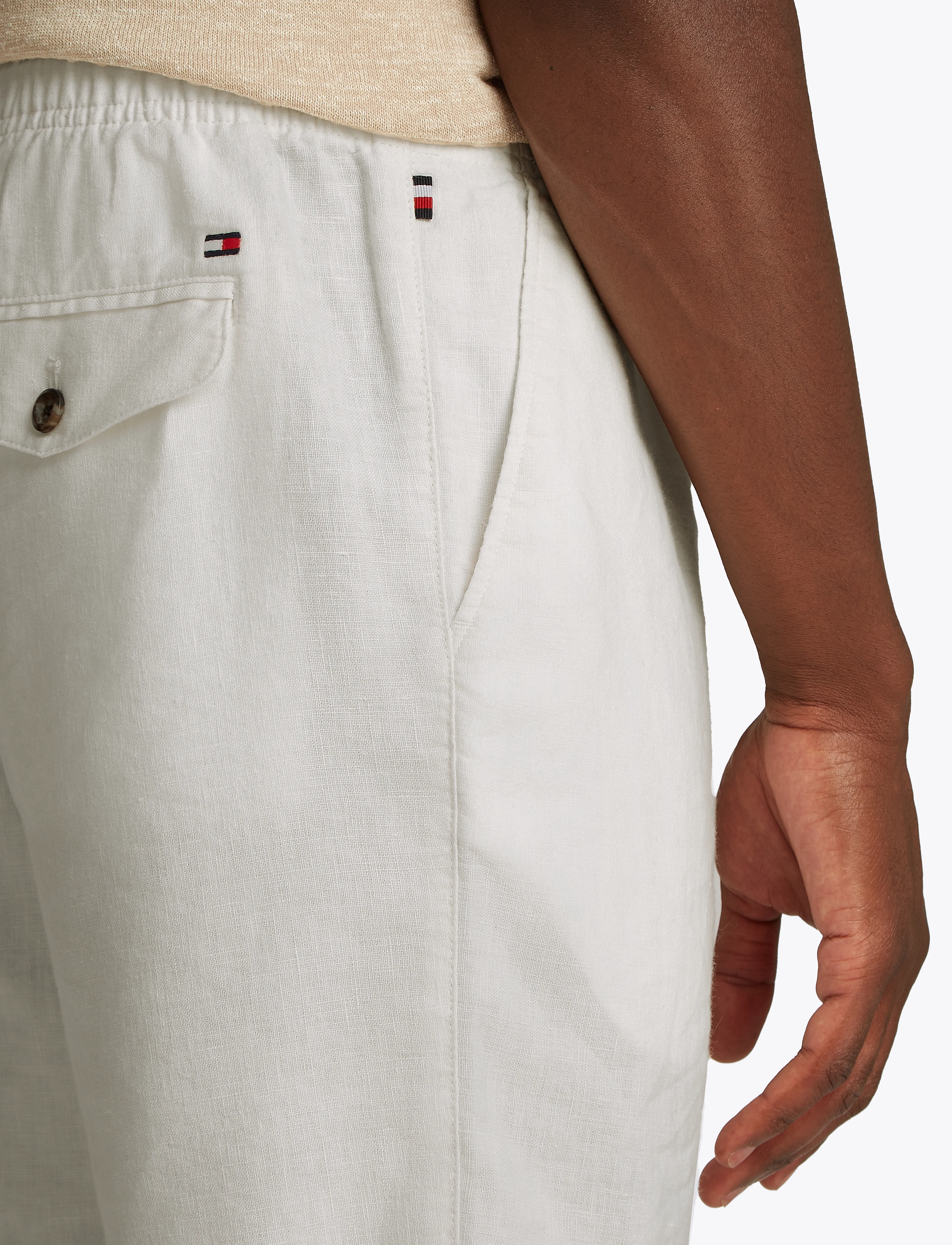 Tommy Hilfiger - HARLEM PO LINEN SHORT - leinen-shorts - ivory silk - 3