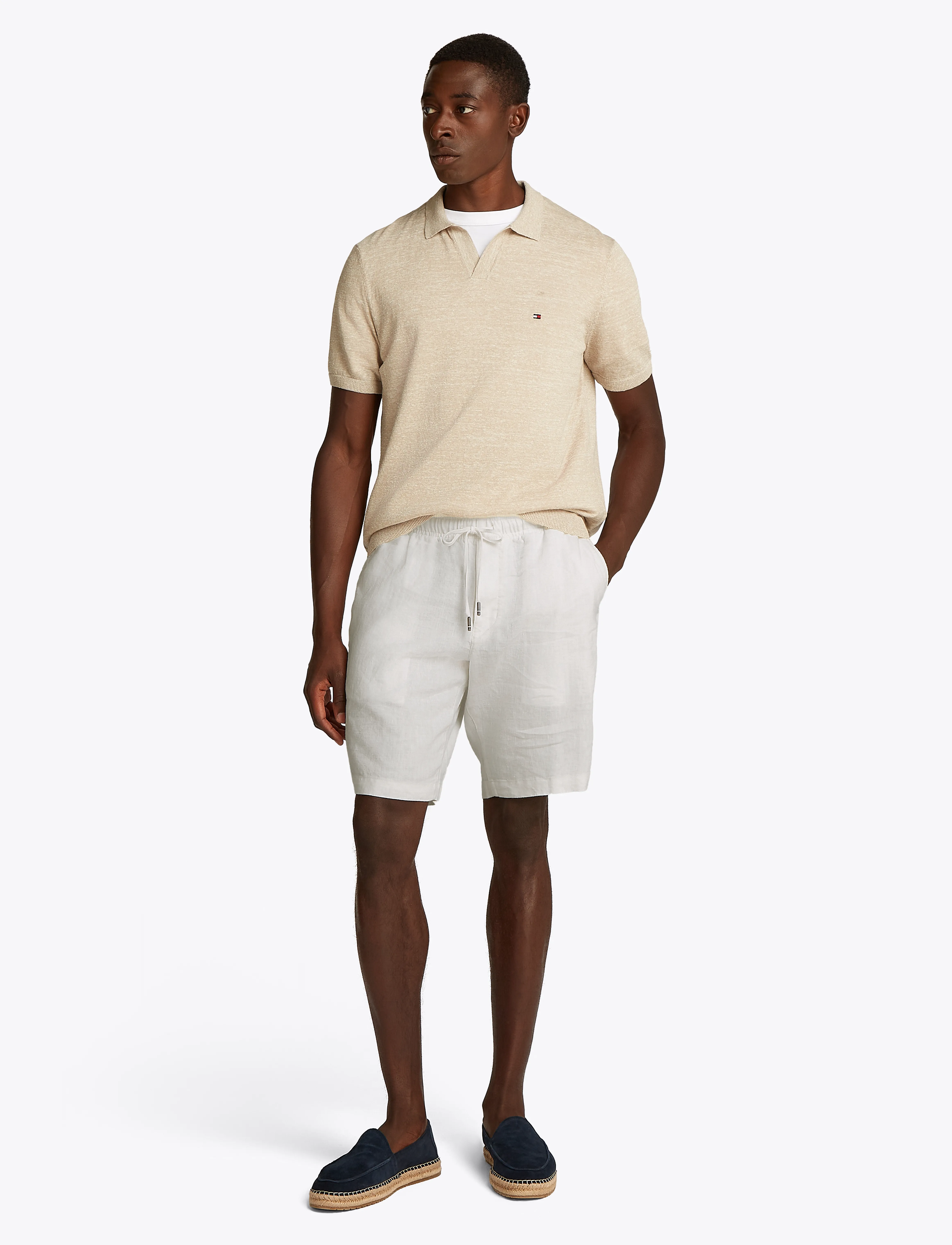 Tommy Hilfiger - HARLEM PO LINEN SHORT - leinen-shorts - ivory silk - 4
