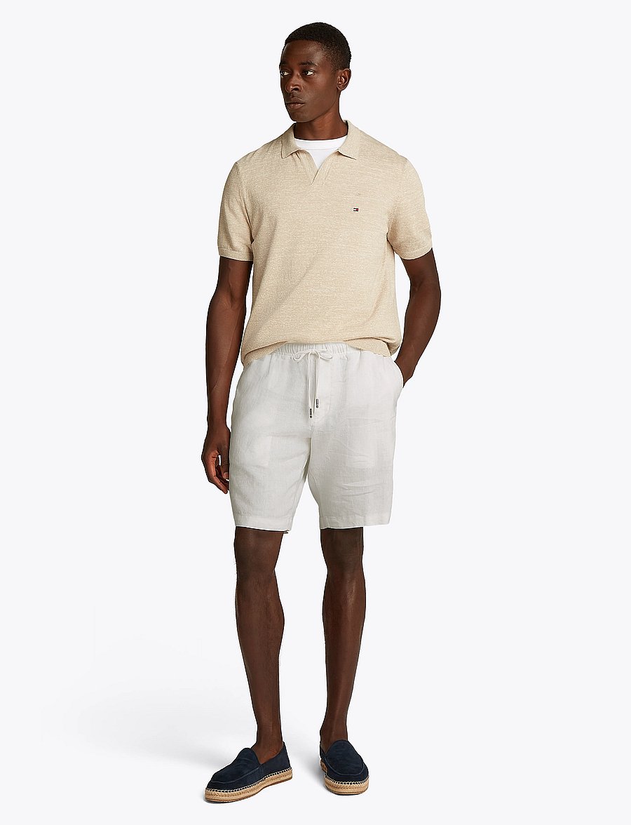 Tommy Hilfiger - HARLEM PO LINEN SHORT - leinen-shorts - ivory silk - 4