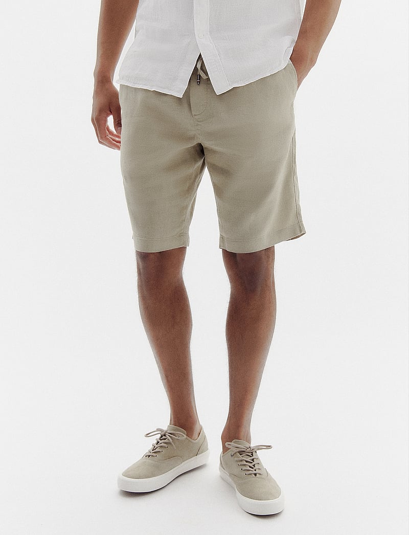 Tommy Hilfiger - HARLEM PO LINEN SHORT - linased lühikesed püksid - sandalwood - 0