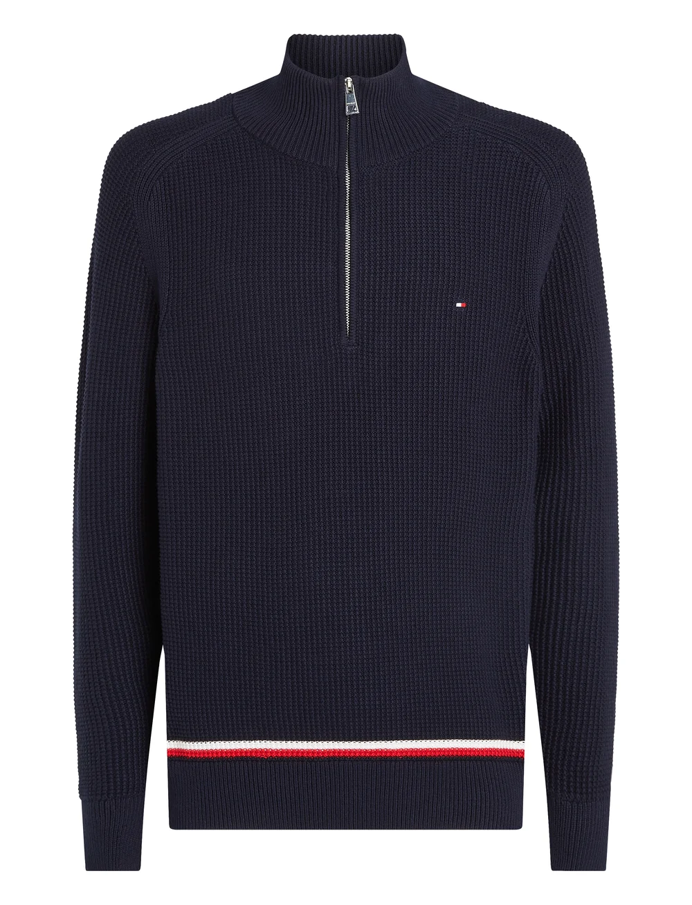 Tommy Hilfiger - STRUCTURE GLOBAL STRIPE ZIP MOCK - half zip-tröjor - desert sky - 1