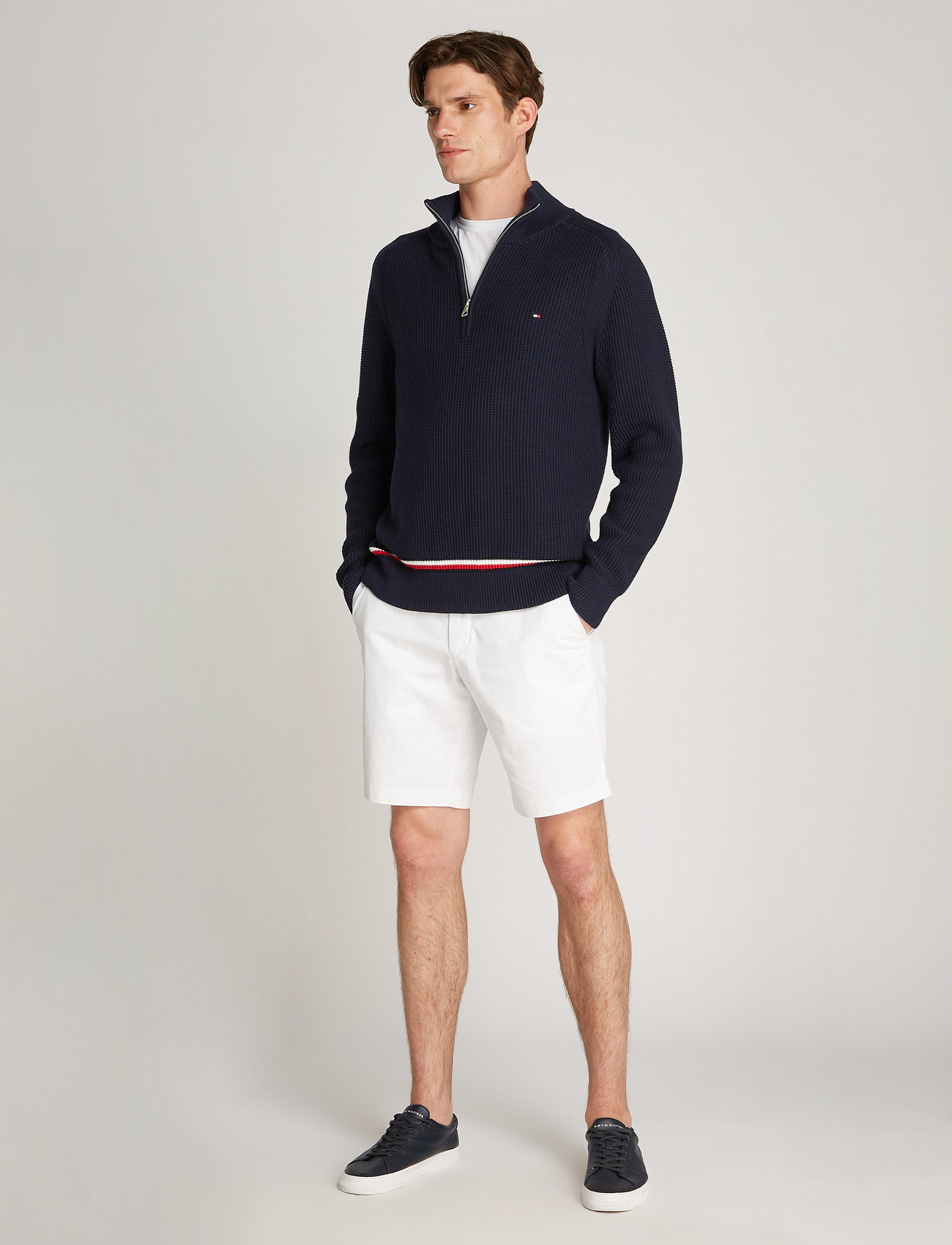 Tommy Hilfiger - STRUCTURE GLOBAL STRIPE ZIP MOCK - desert sky - 2