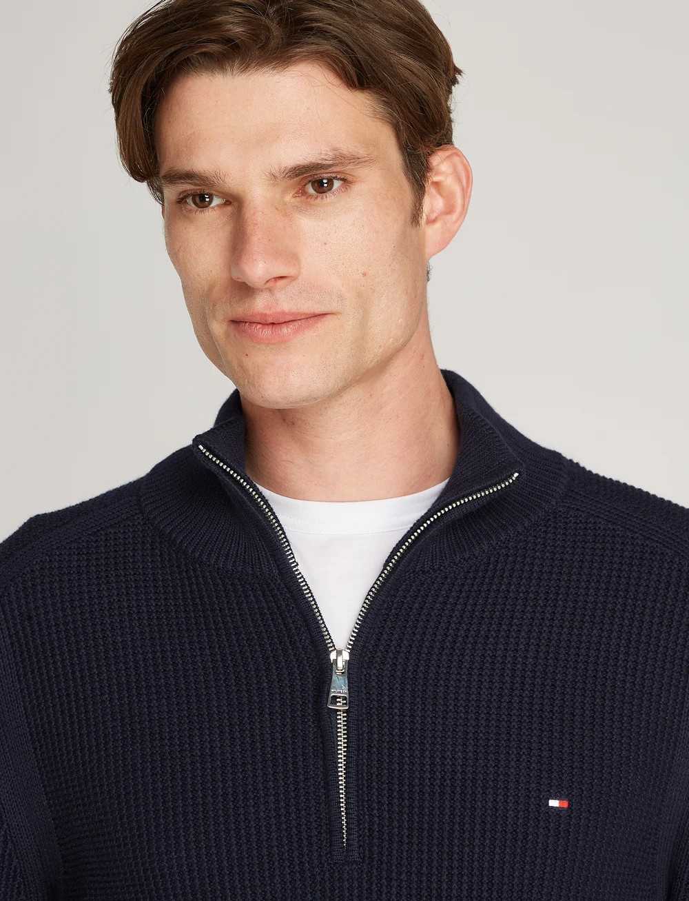 Tommy Hilfiger - STRUCTURE GLOBAL STRIPE ZIP MOCK - half zip-tröjor - desert sky - 3