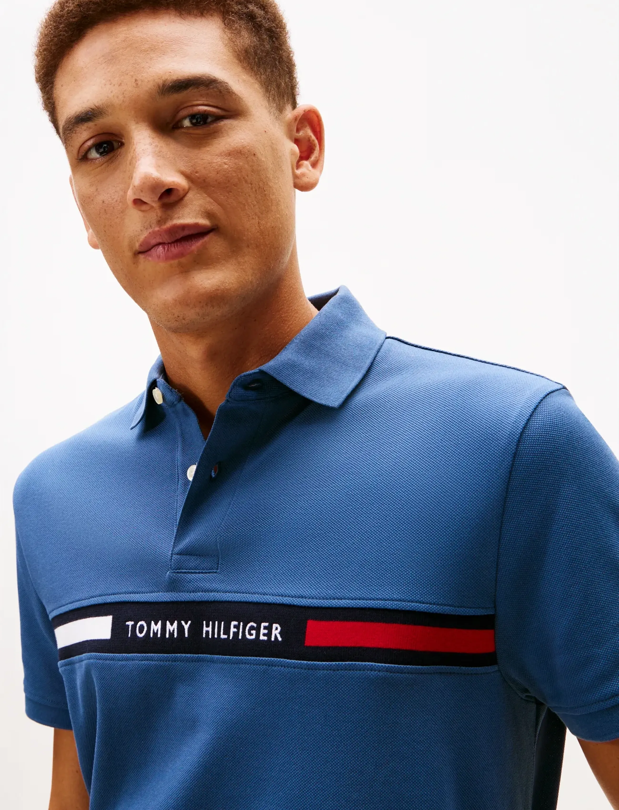 Tommy Hilfiger - HILFIGER CHEST INSERT REG POLO - short-sleeved polos - aegean sea - 4
