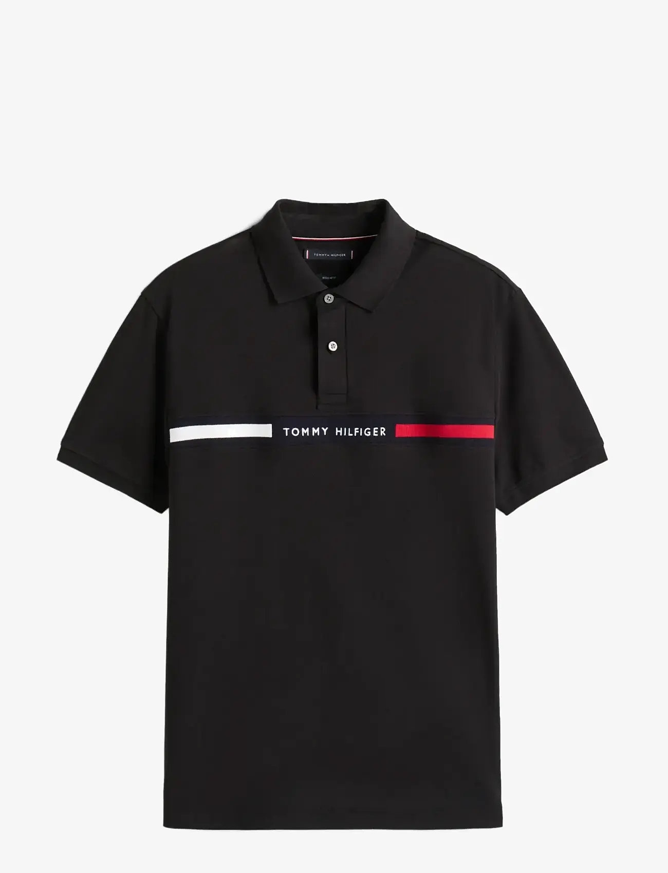 Tommy Hilfiger - HILFIGER CHEST INSERT REG POLO - kortærmede poloer - black - 1