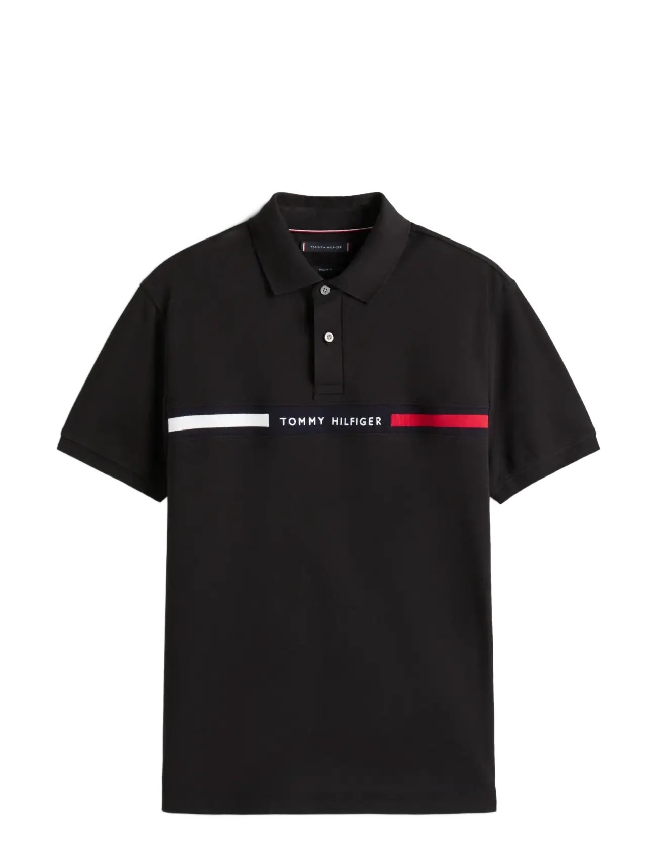 HILFIGER CHEST INSERT REG POLO - BLACK