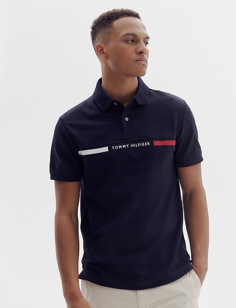 Tommy Hilfiger - HILFIGER CHEST INSERT REG POLO - kortærmede poloer - desert sky - 0