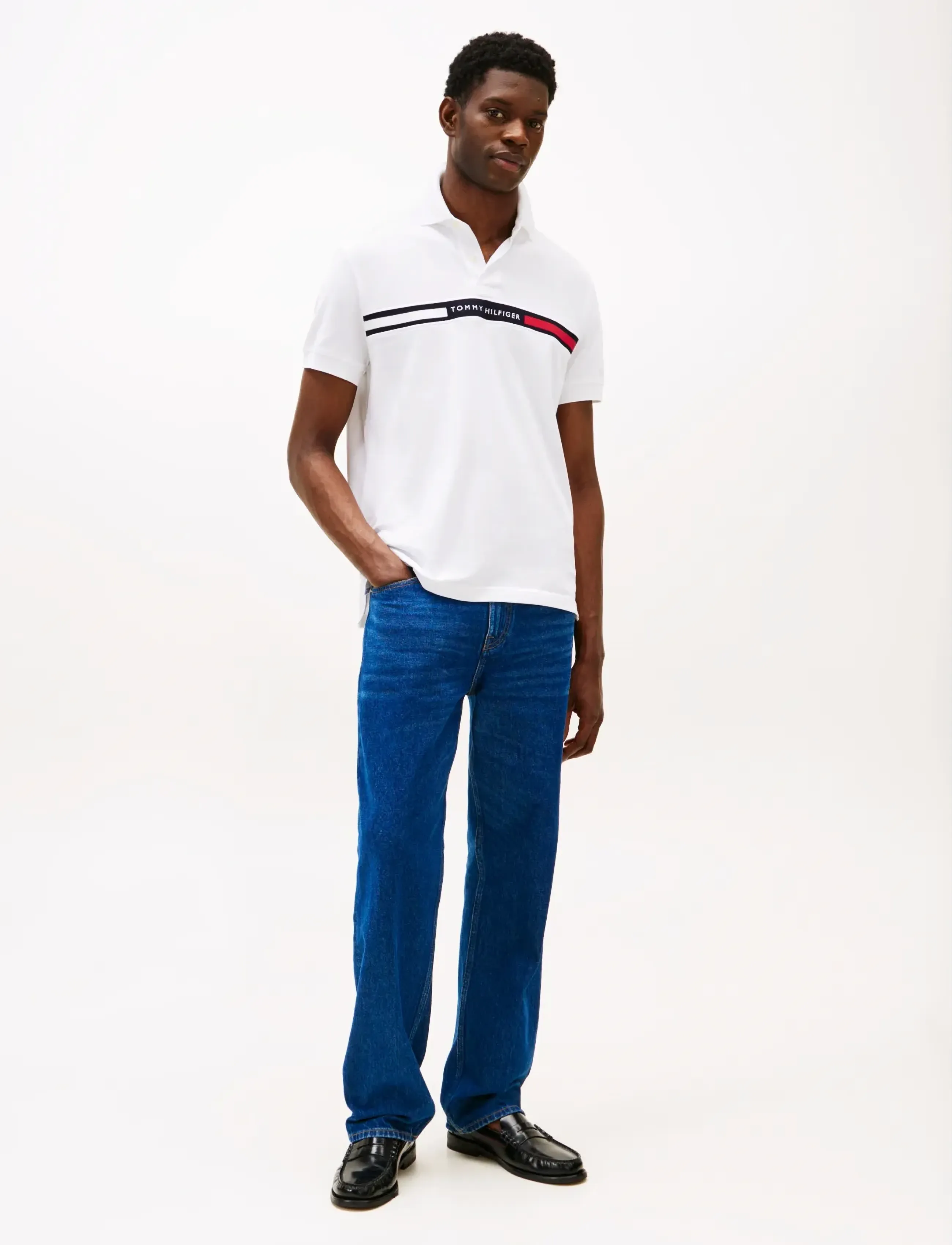 Tommy Hilfiger - HILFIGER CHEST INSERT REG POLO - short-sleeved polos - white - 4