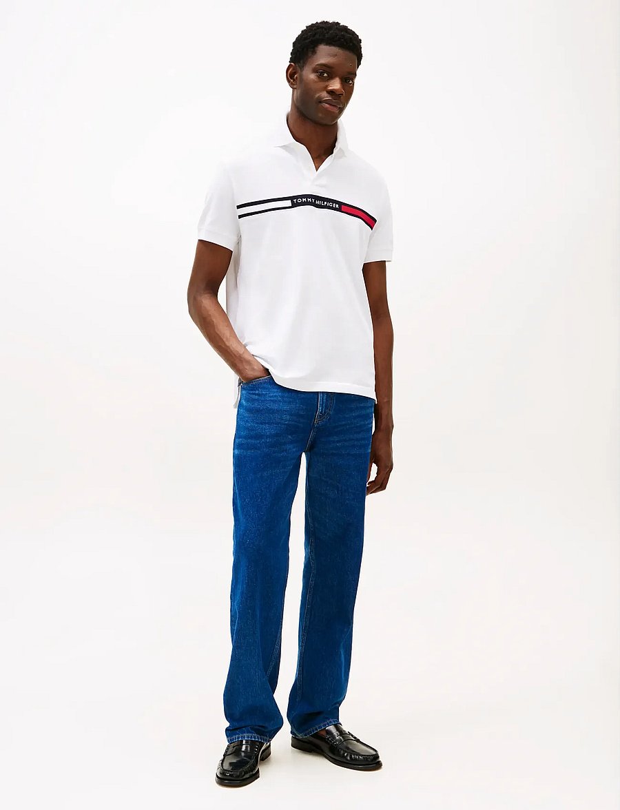 Tommy Hilfiger - HILFIGER CHEST INSERT REG POLO - lyhythihaiset - white - 4