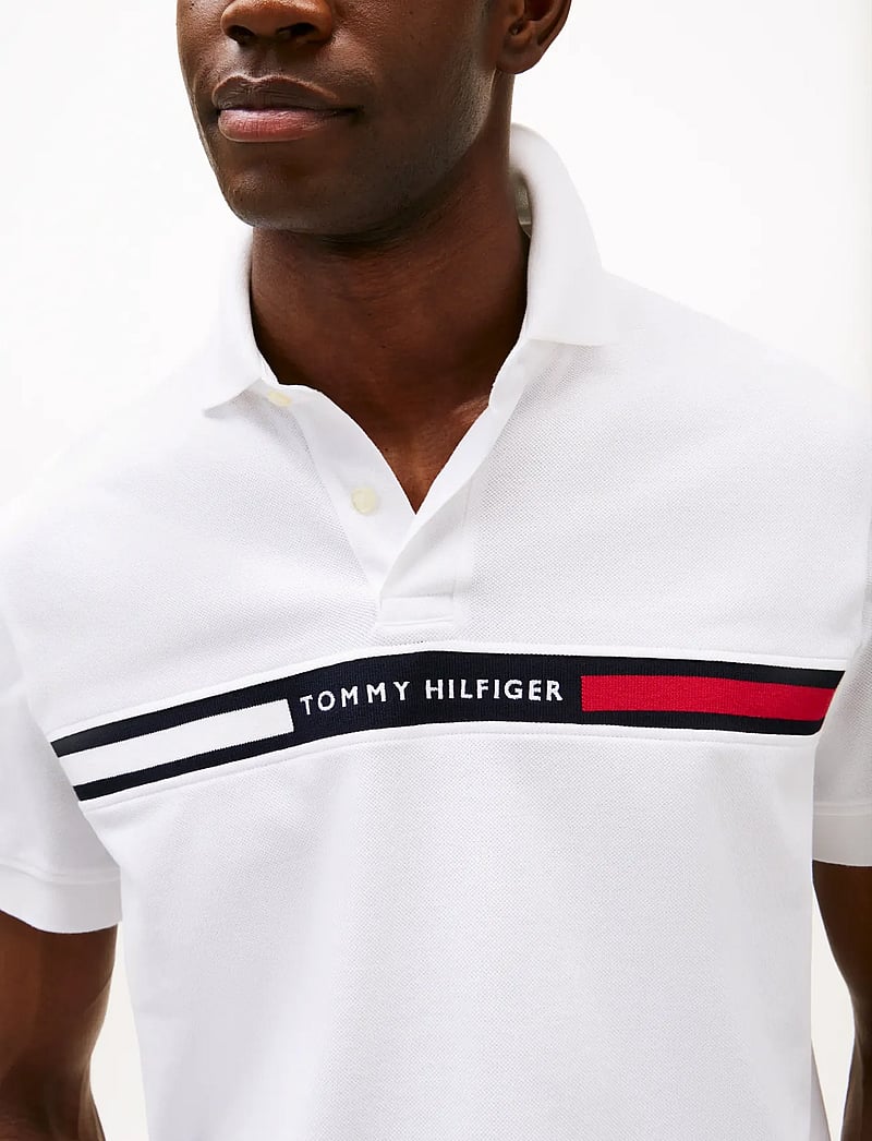 Tommy Hilfiger - HILFIGER CHEST INSERT REG POLO - kortærmede poloer - white - 5