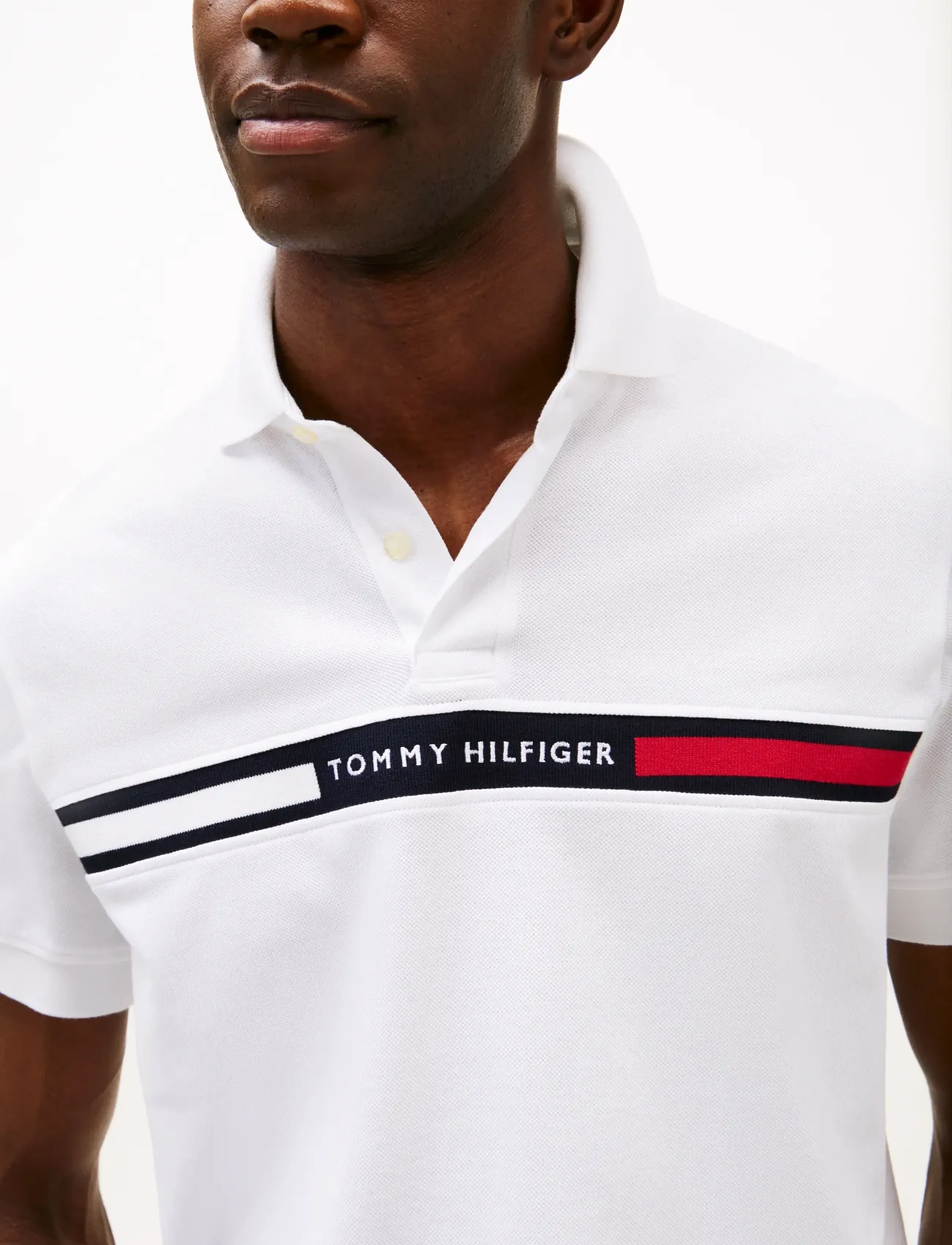 Tommy Hilfiger - HILFIGER CHEST INSERT REG POLO - short-sleeved polos - white - 5