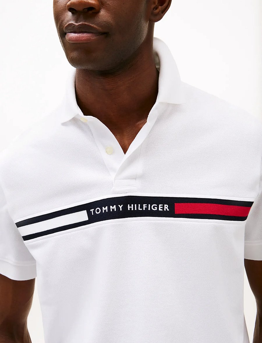 Tommy Hilfiger - HILFIGER CHEST INSERT REG POLO - lyhythihaiset - white - 5