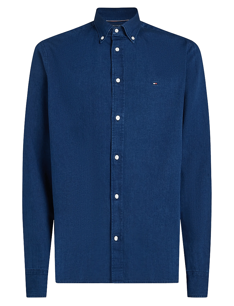 Tommy Hilfiger - CHAMBRAY RF SHIRT - vabaajasärgid - dark blue chambray - 1