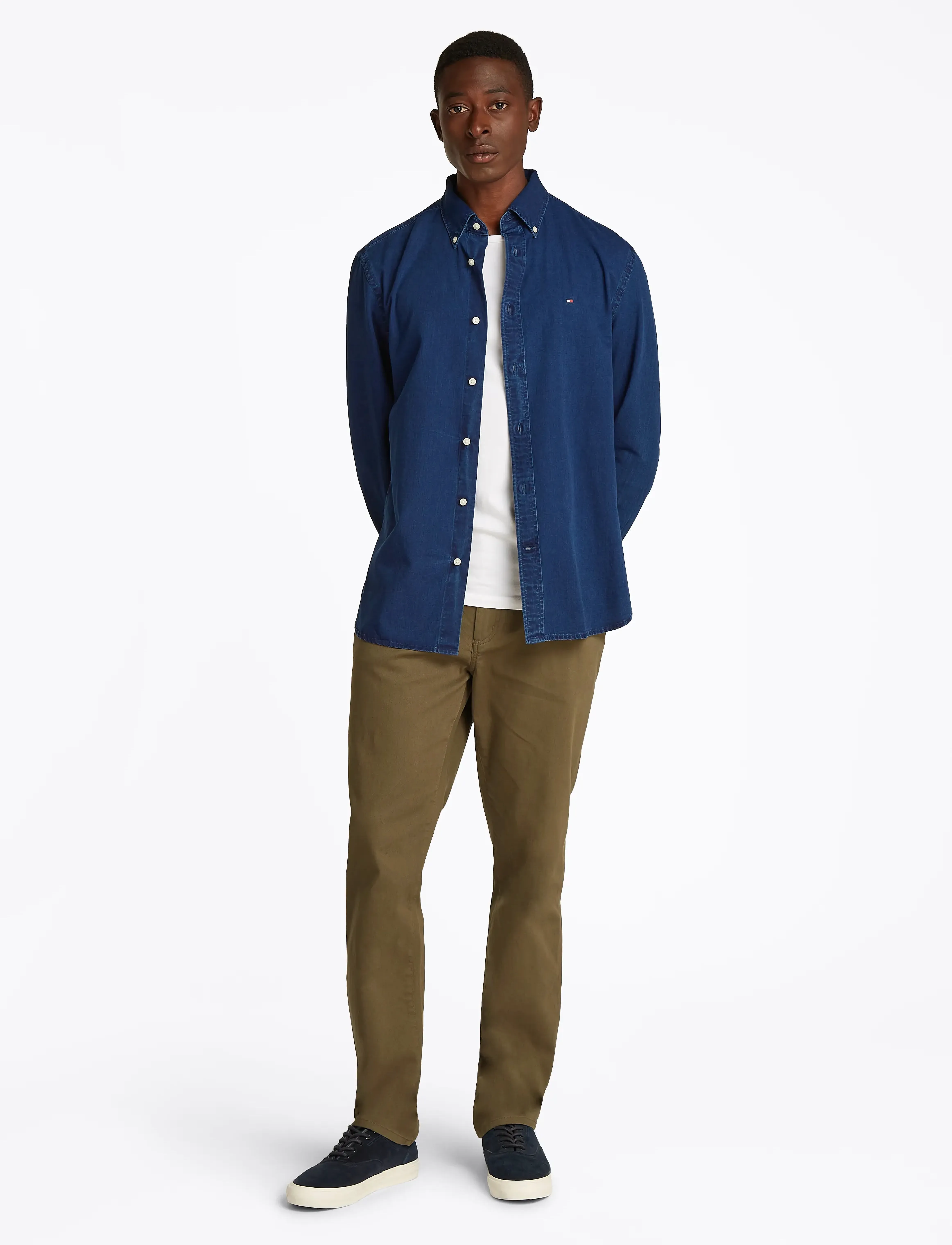 Tommy Hilfiger - CHAMBRAY RF SHIRT - dark blue chambray - 4