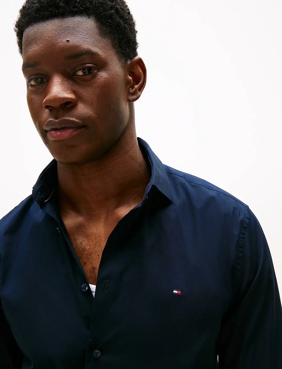 Tommy Hilfiger - CL - FLEX POPLIN SF SHIRT - casual skjortor - desert sky - 5