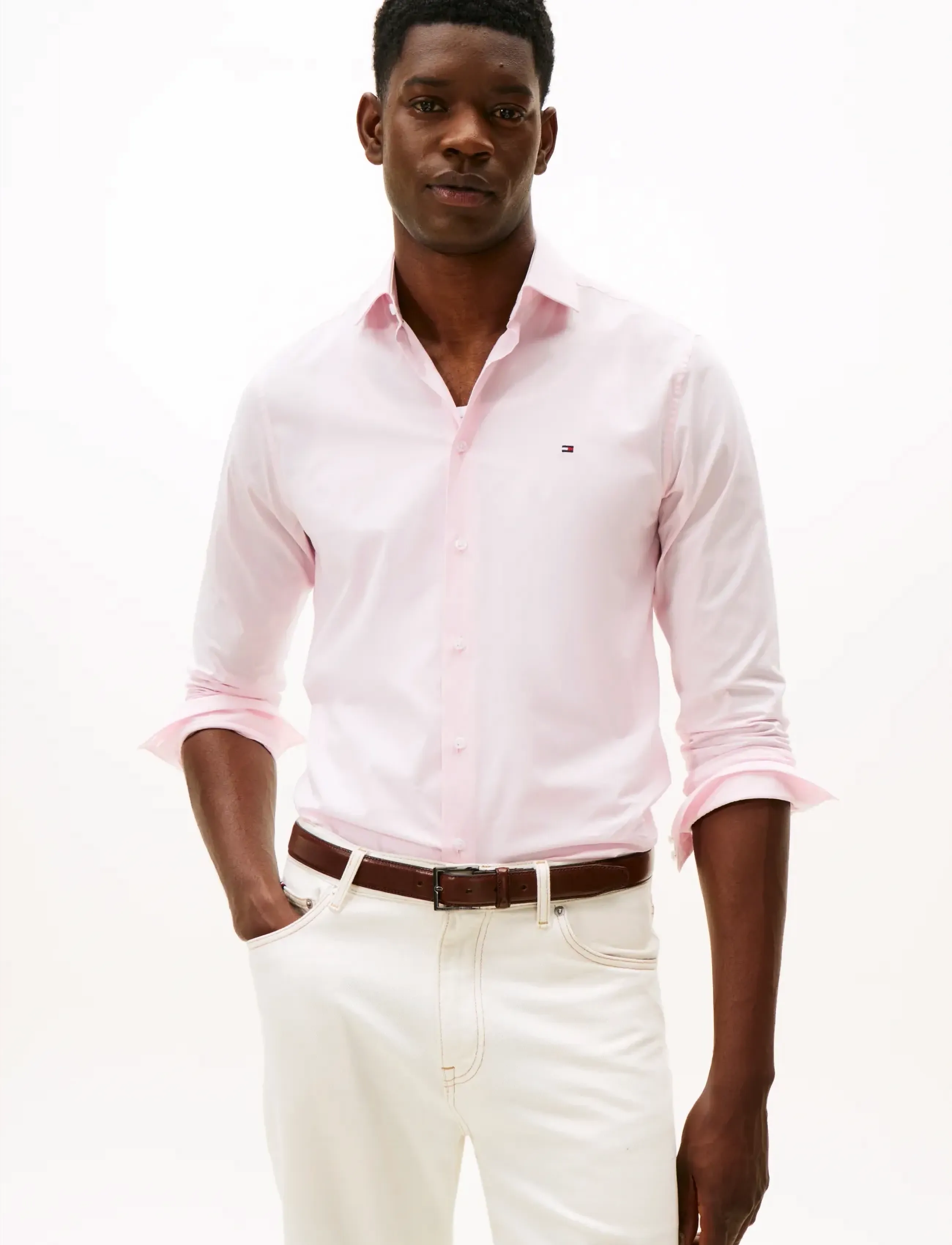 Tommy Hilfiger CL - FLEX POPLIN SF SHIRT - Casual skjortor - PEARL PINK / pink/rose