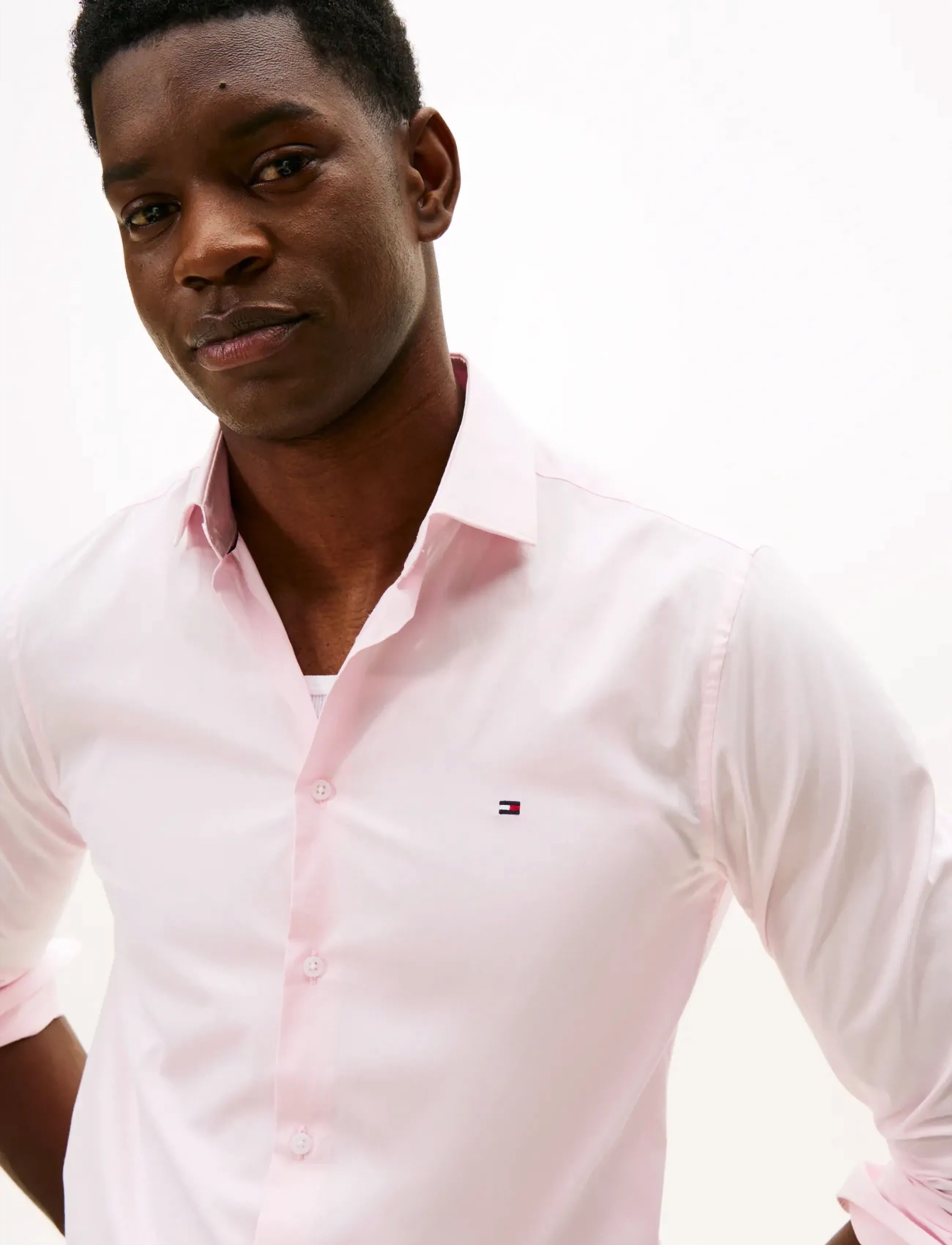 Tommy Hilfiger - CL - FLEX POPLIN SF SHIRT - casual shirts - pearl pink - 4