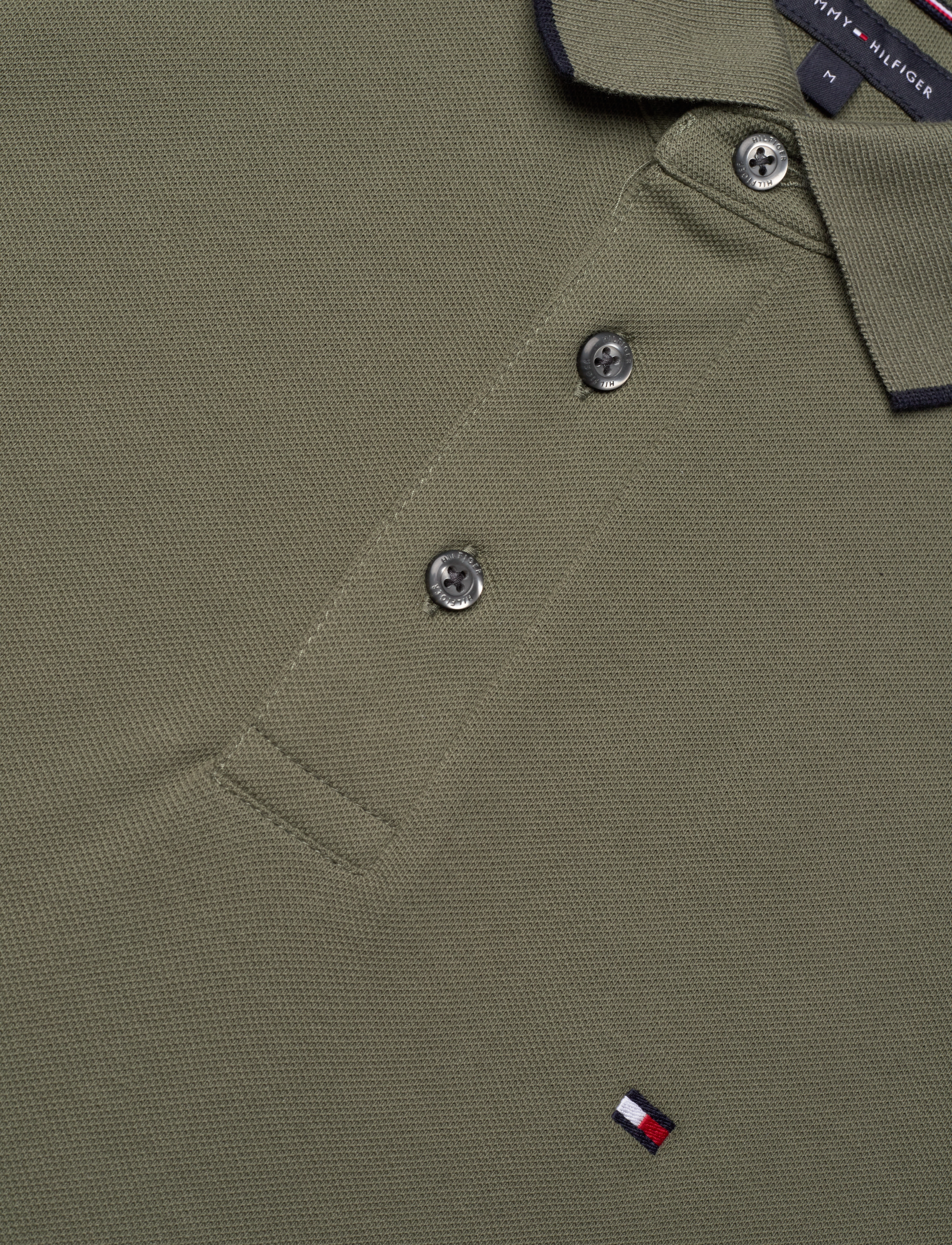 Tommy Hilfiger - FLAG CUFF SLIM FIT POLO - battle green - 5