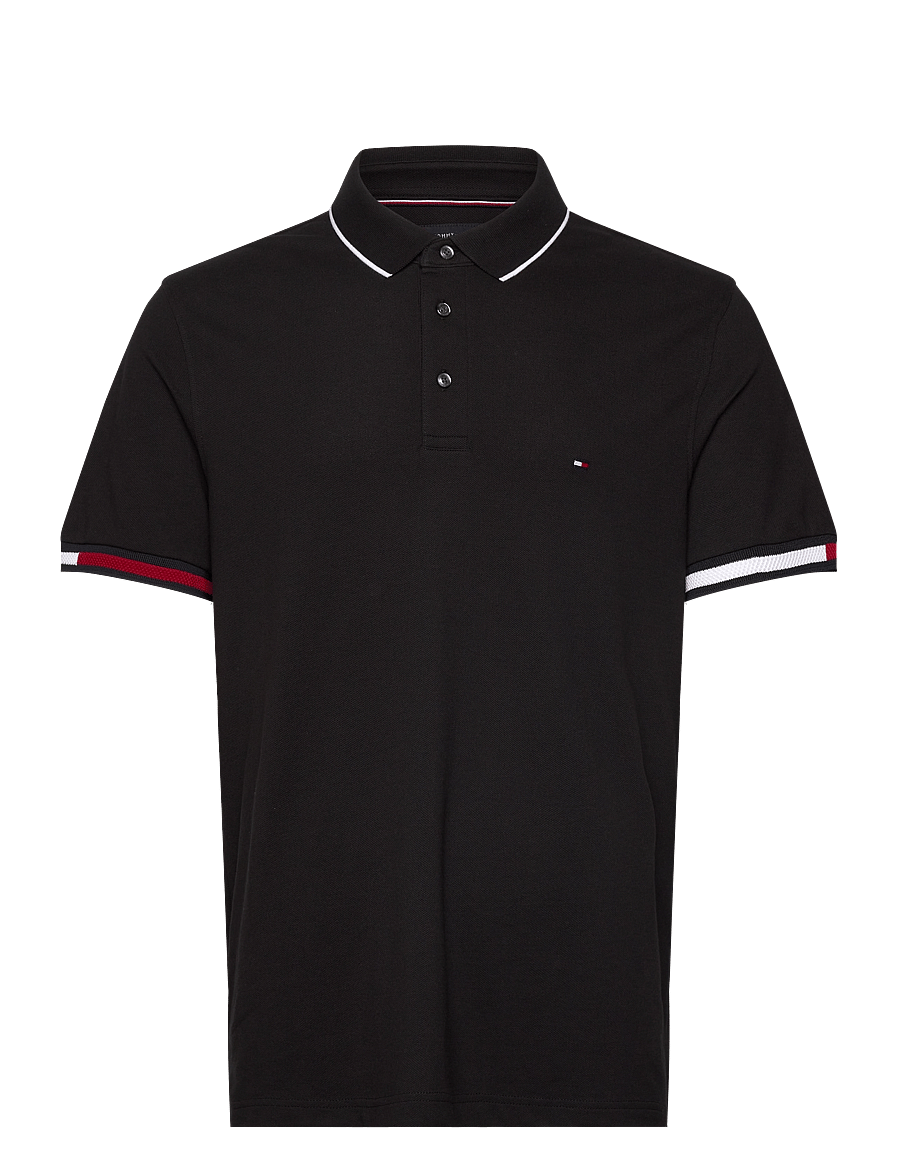 Tommy Hilfiger - FLAG CUFF SLIM FIT POLO - black - 1