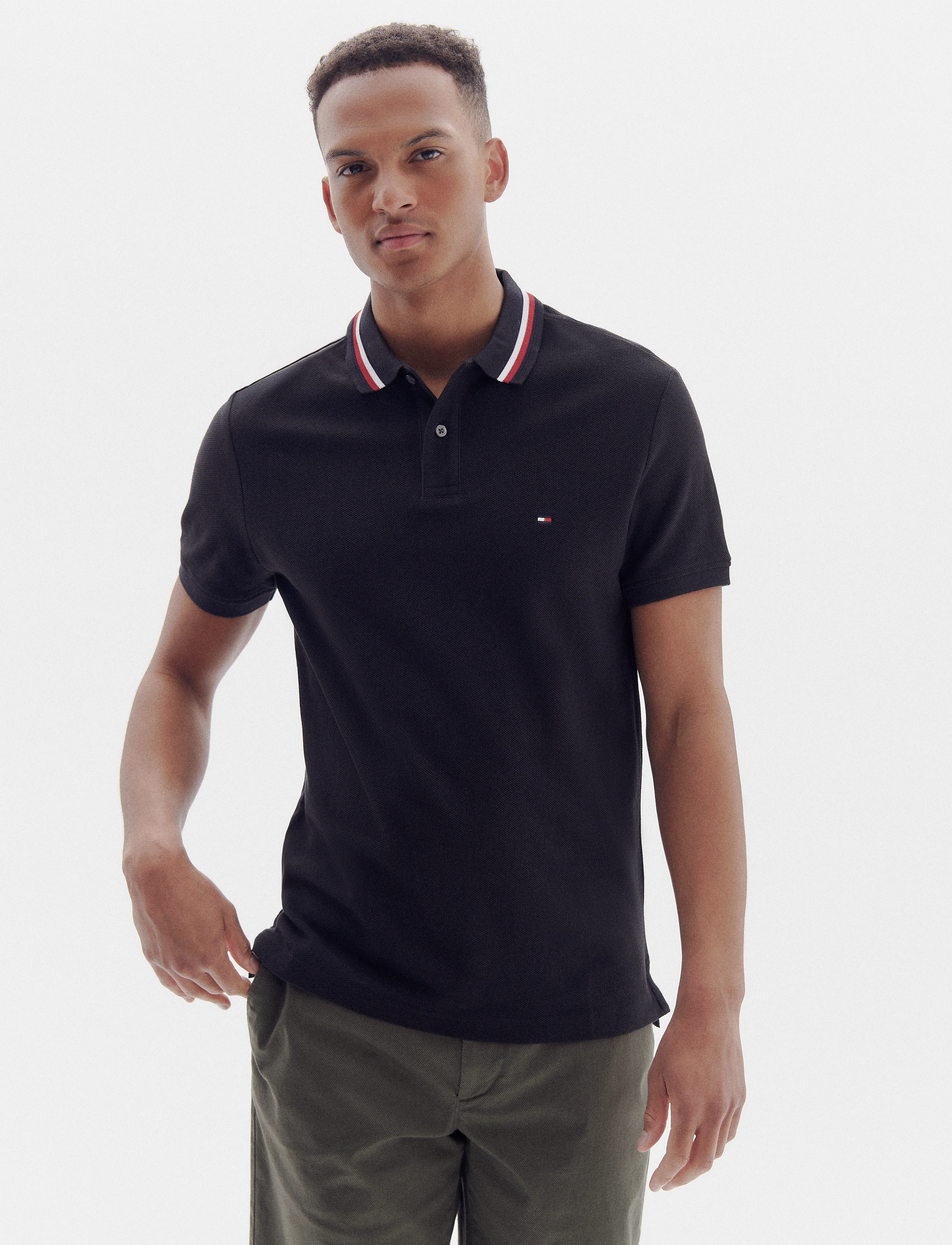 Tommy Hilfiger - FLAG CUFF SLIM FIT POLO - black - 3