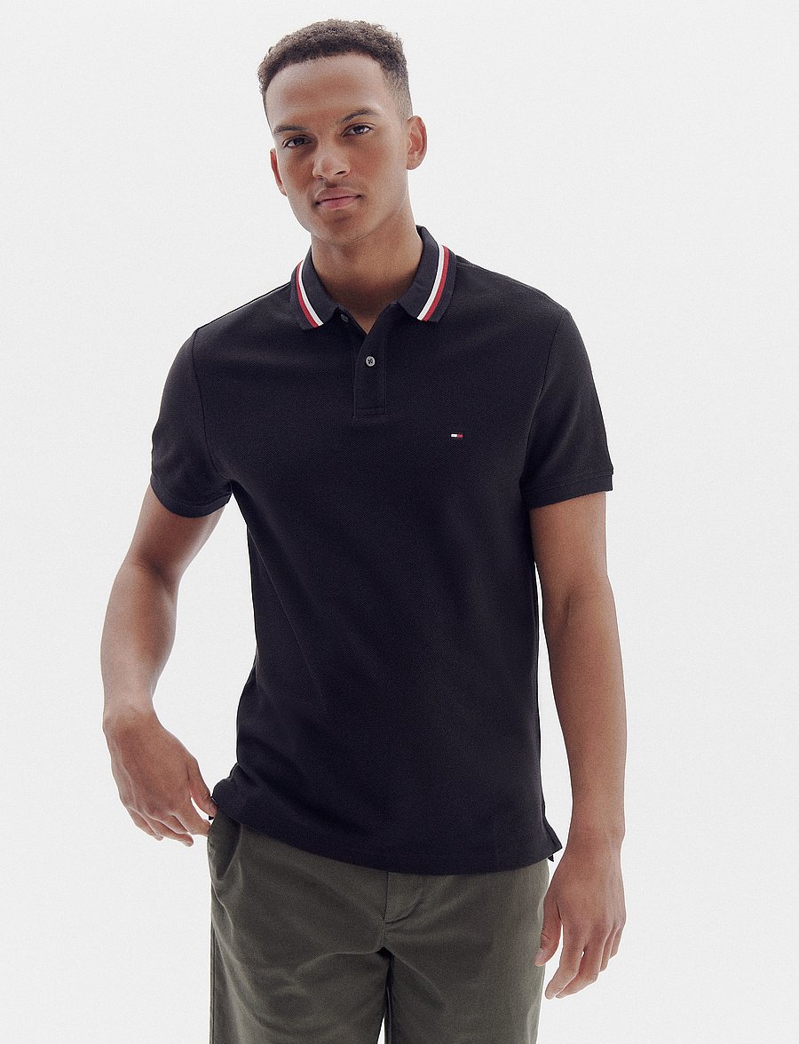 Tommy Hilfiger - FLAG CUFF SLIM FIT POLO - black - 3