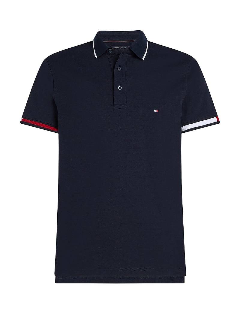 Tommy Hilfiger - FLAG CUFF SLIM FIT POLO - lühikeste varrukatega polod - desert sky - 1