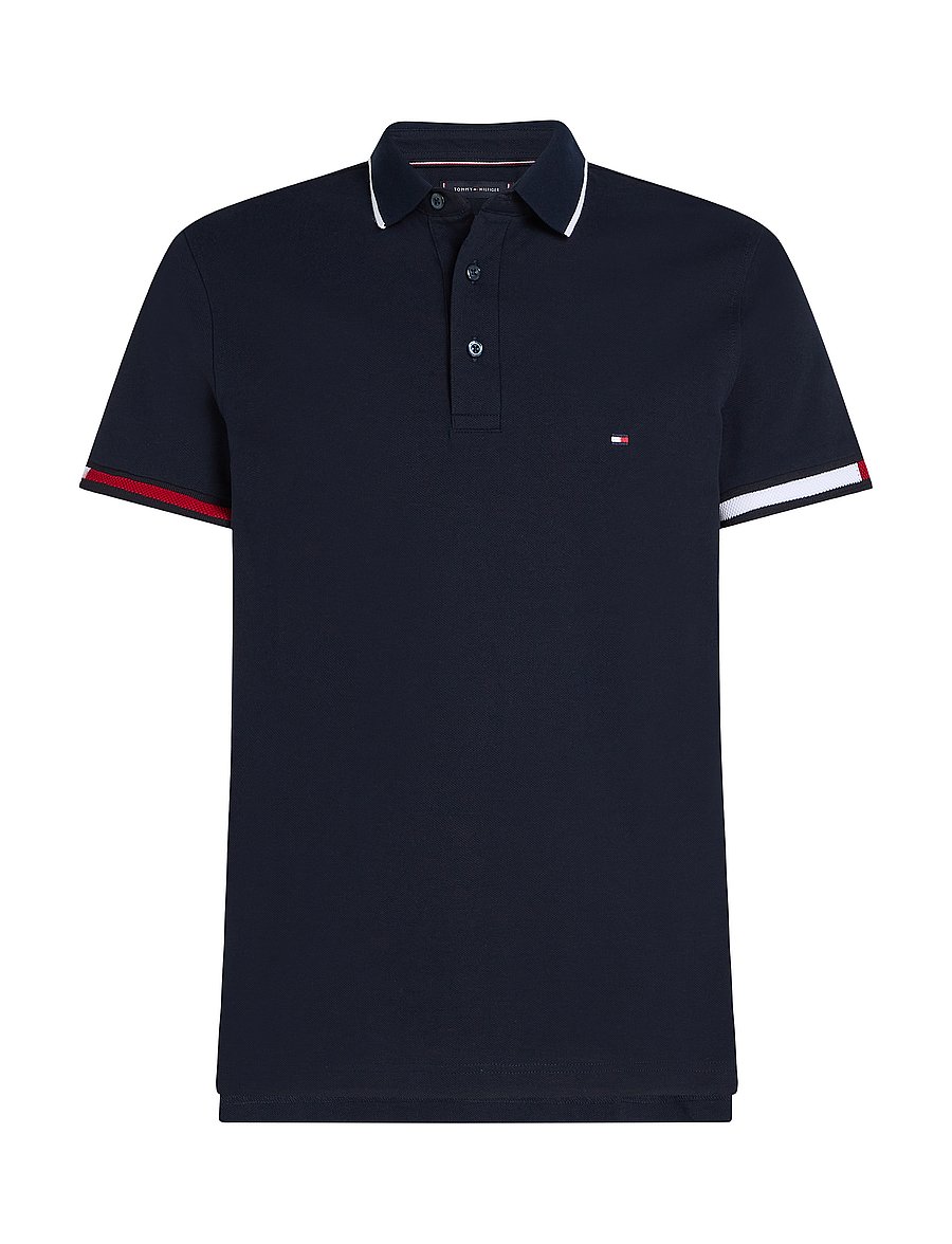 Tommy Hilfiger - FLAG CUFF SLIM FIT POLO - desert sky - 1