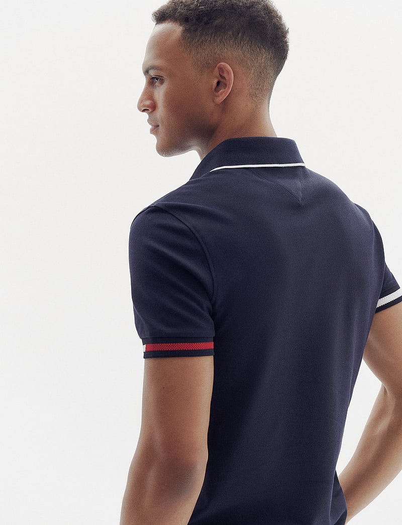 Tommy Hilfiger - FLAG CUFF SLIM FIT POLO - lühikeste varrukatega polod - desert sky - 2