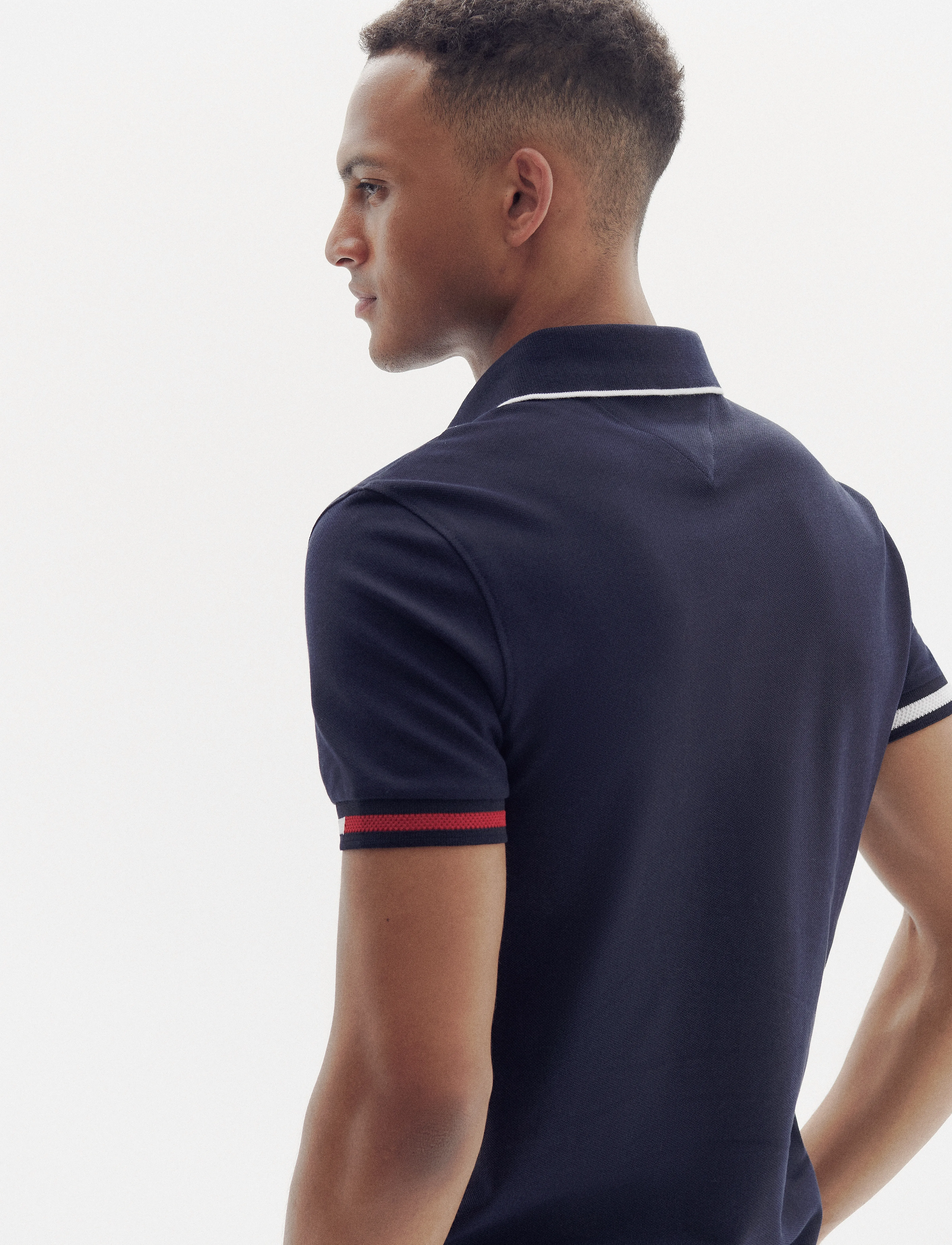 Tommy Hilfiger - FLAG CUFF SLIM FIT POLO - desert sky - 2