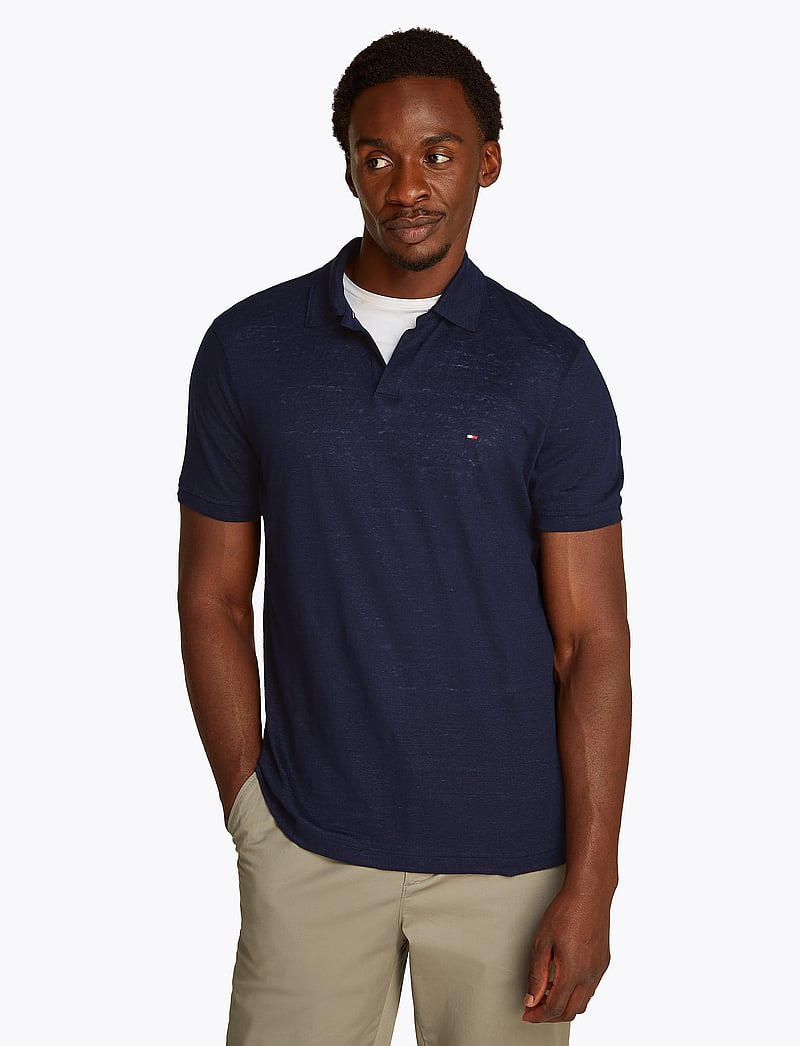 Tommy Hilfiger - PURE LINEN REG POLO - kortærmede poloer - desert sky - 0