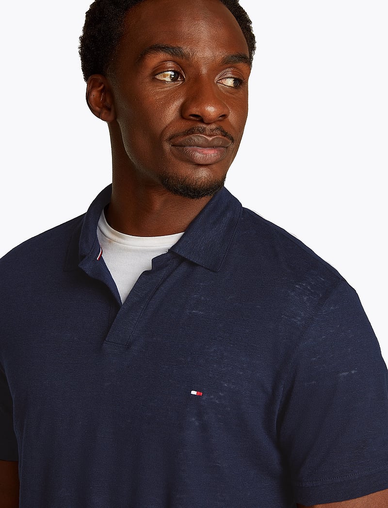 Tommy Hilfiger - PURE LINEN REG POLO - kortærmede poloer - desert sky - 3