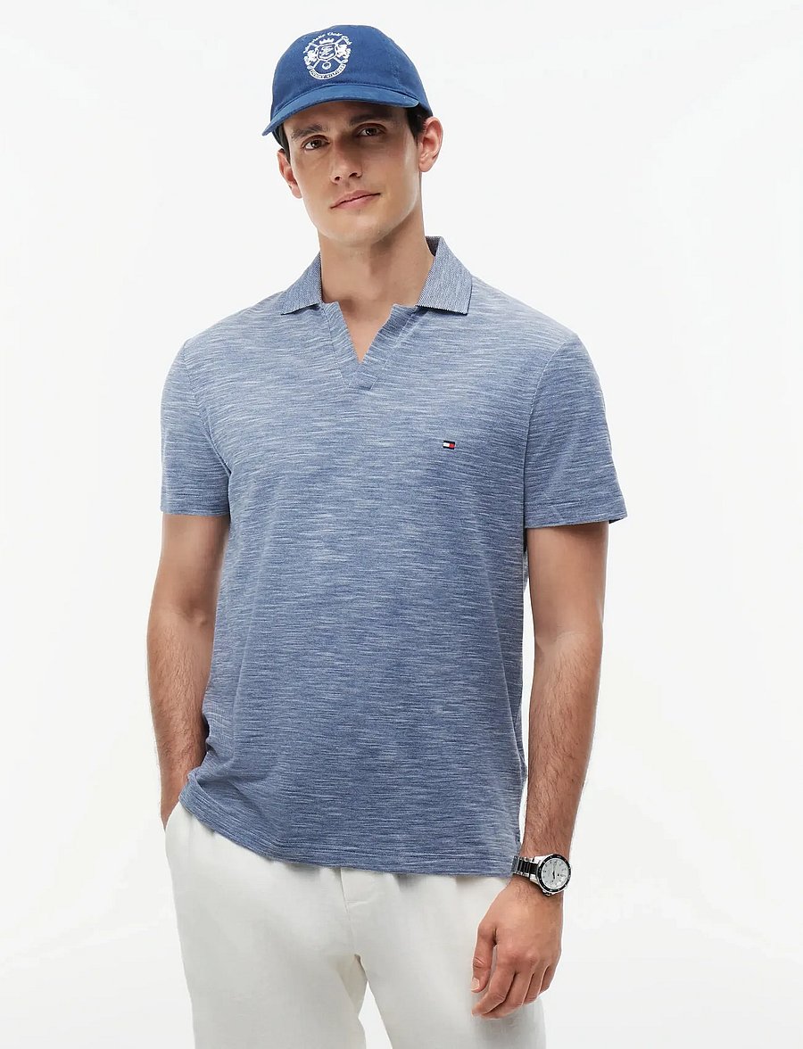 Tommy Hilfiger - SLUB OXFORD PIQUE REG POLO - kortærmede poloer - blue jean white - 0