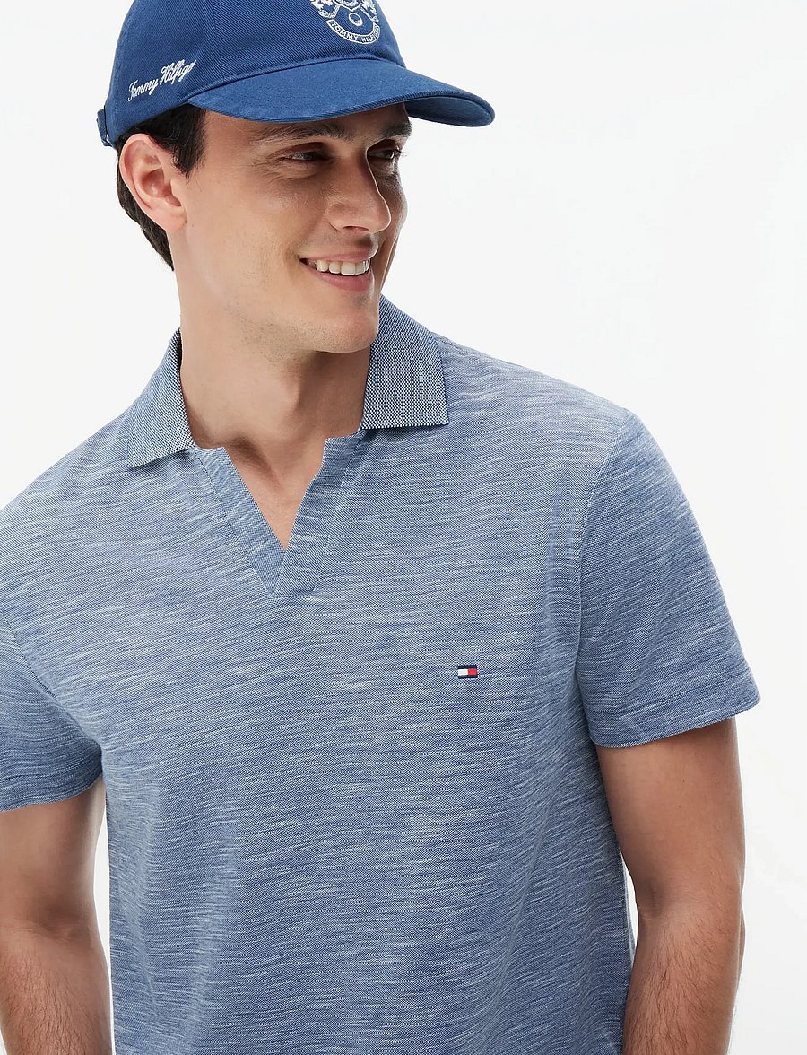 Tommy Hilfiger - SLUB OXFORD PIQUE REG POLO - kortærmede poloer - blue jean white - 3