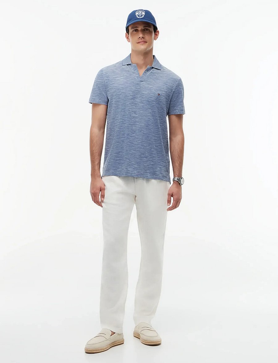 Tommy Hilfiger - SLUB OXFORD PIQUE REG POLO - kortærmede poloer - blue jean white - 4