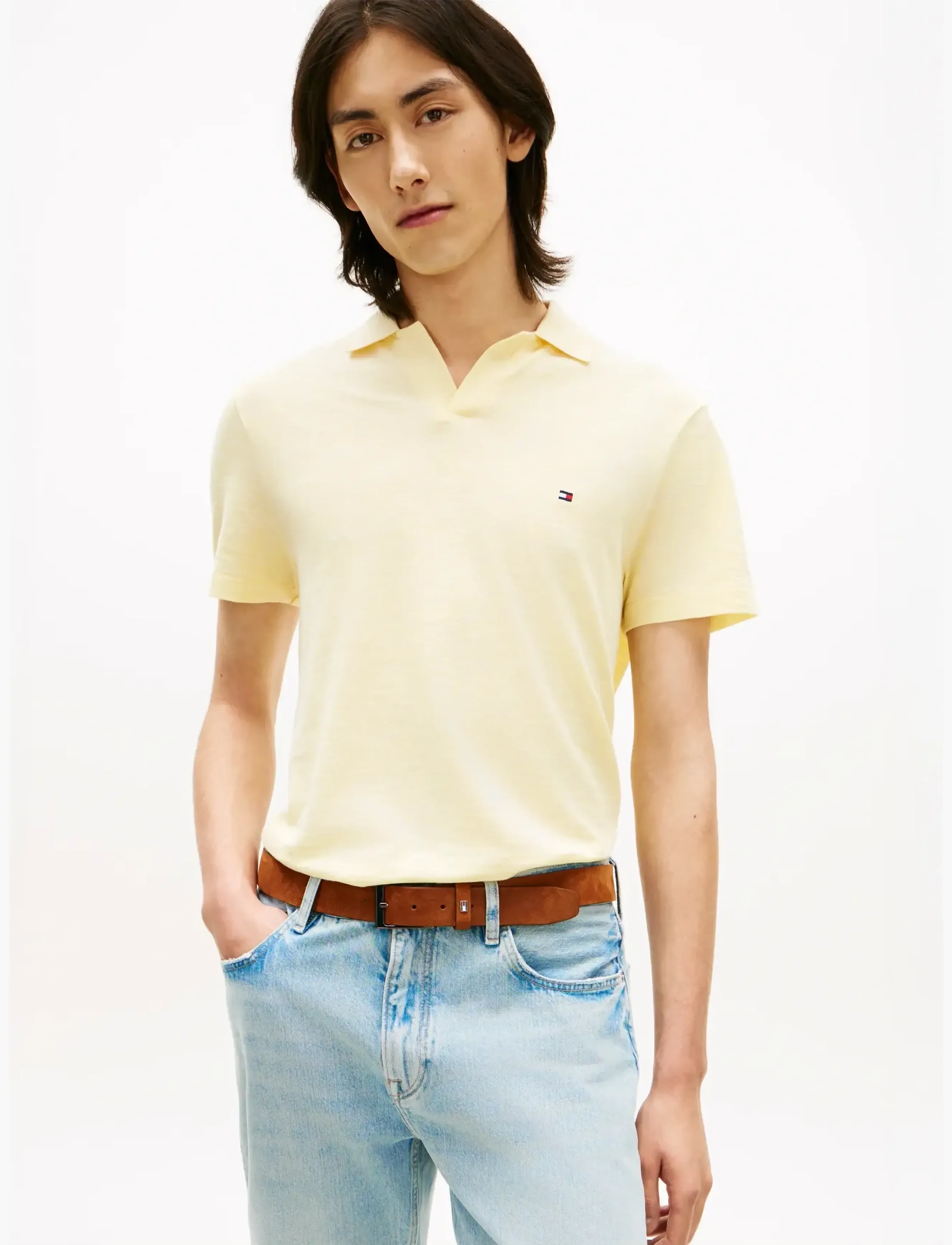 Tommy Hilfiger SLUB OXFORD PIQUE REG POLO - Pikéer - CITRONELLA   WHITE / yellow
