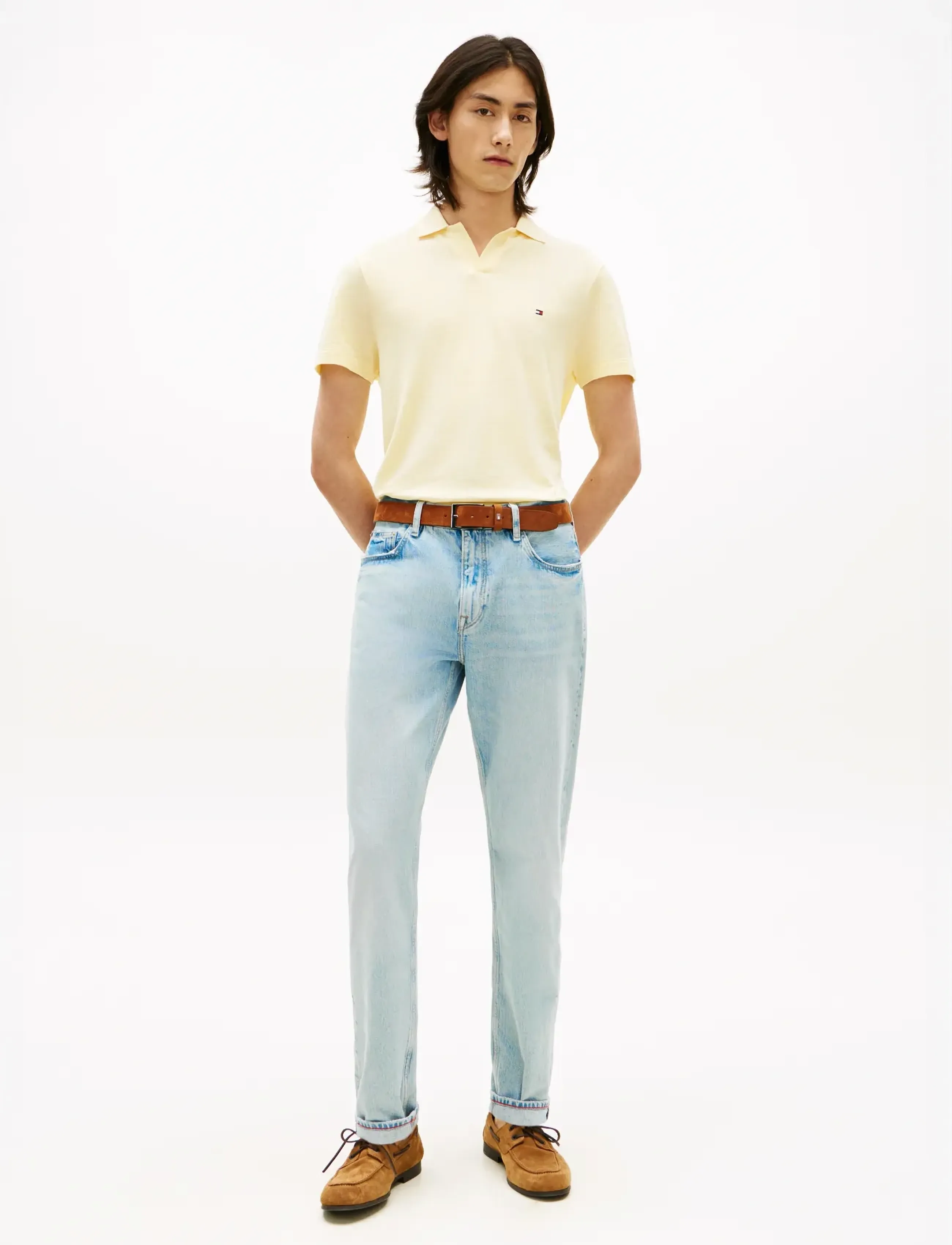 Tommy Hilfiger - SLUB OXFORD PIQUE REG POLO - kortærmede poloer - citronella   white - 3