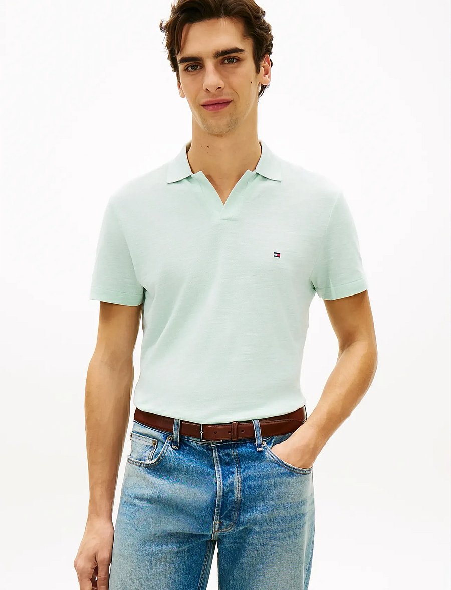 Tommy Hilfiger - SLUB OXFORD PIQUE REG POLO - kortærmede poloer - crushed mint white - 0