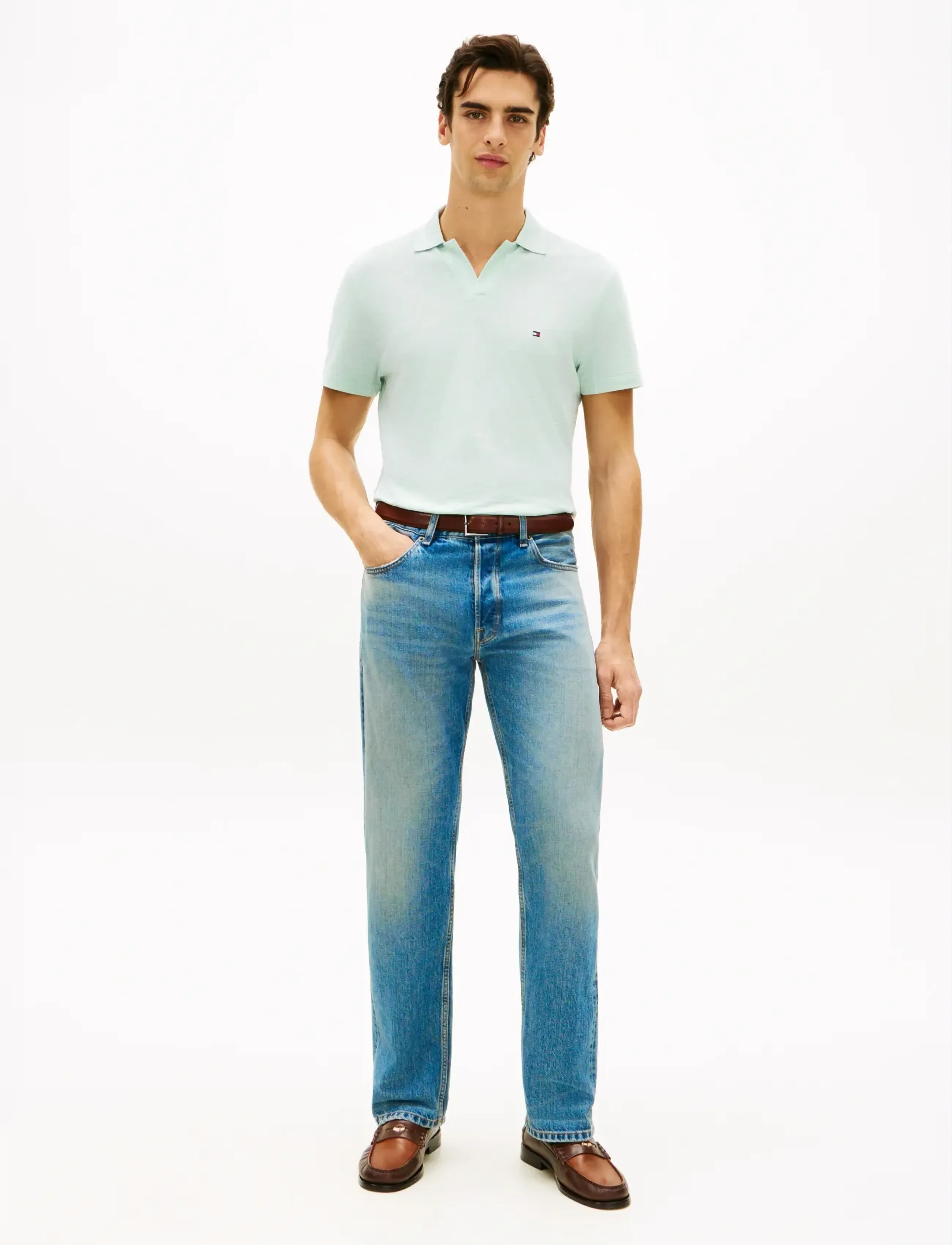 Tommy Hilfiger - SLUB OXFORD PIQUE REG POLO - kortærmede poloer - crushed mint   white - 3