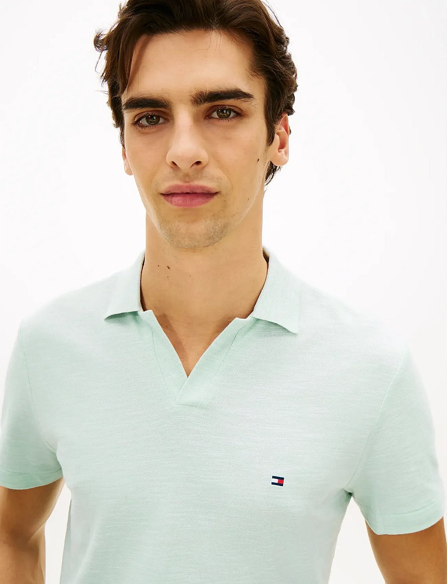 Tommy Hilfiger - SLUB OXFORD PIQUE REG POLO - kortærmede poloer - crushed mint white - 4