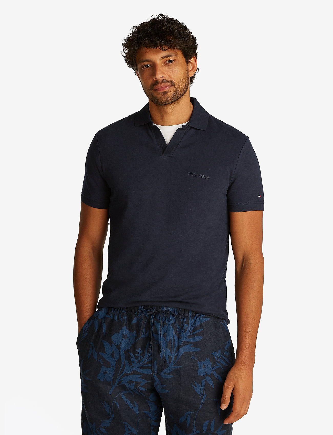 Tommy Hilfiger - COTTON LINEN TERRY REG POLO - lühikeste varrukatega polod - desert sky - 5