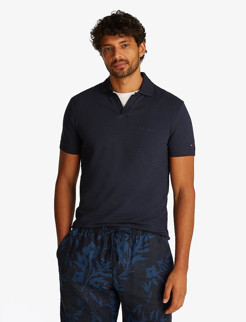 Tommy Hilfiger - COTTON LINEN TERRY REG POLO - lühikeste varrukatega polod - desert sky - 5