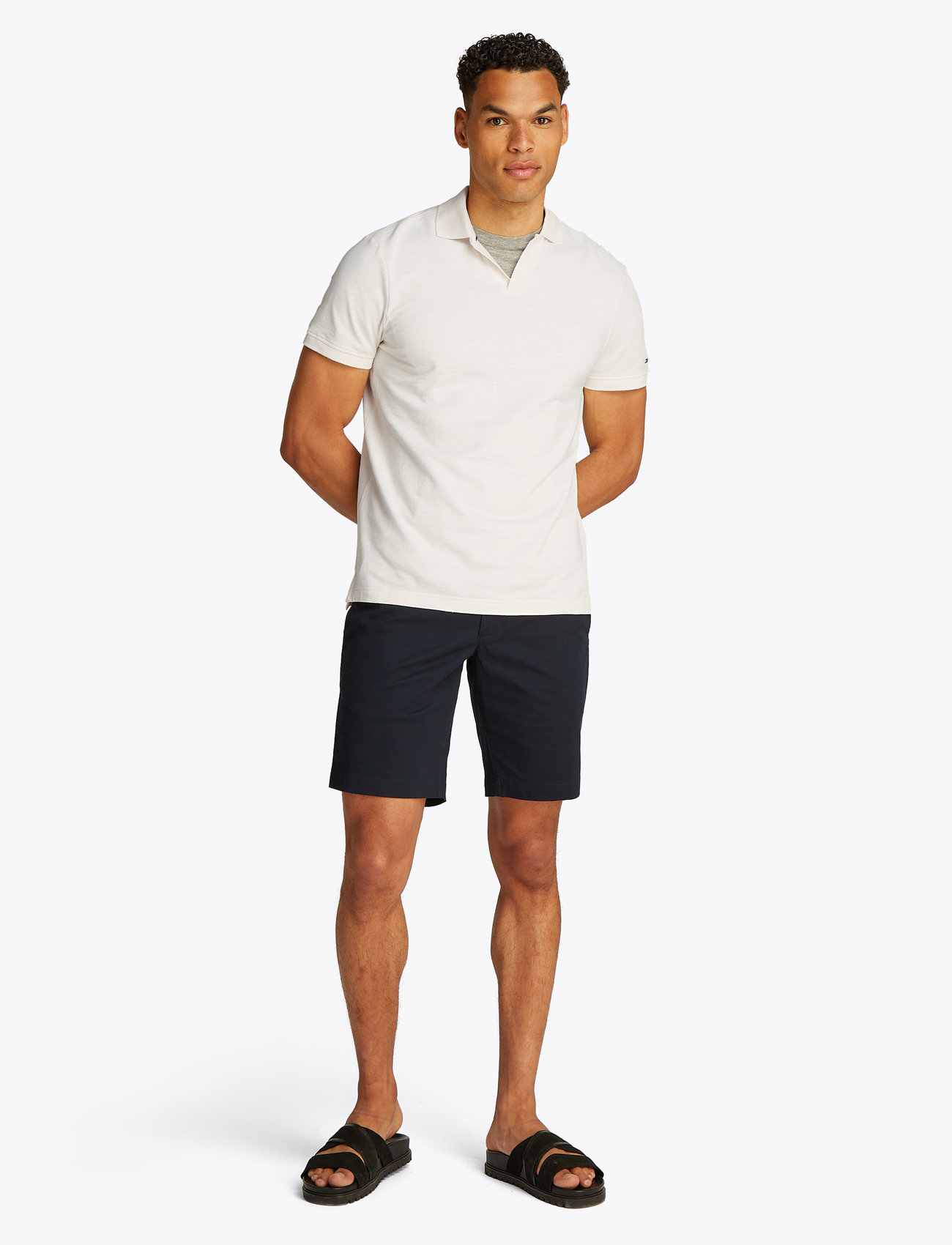 Tommy Hilfiger - COTTON LINEN TERRY REG POLO - kortærmede poloer - ivory petal - 0