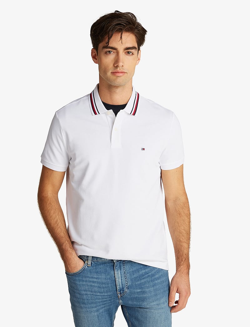 Tommy Hilfiger - RWB COLLAR REG POLO - kortärmade pikéer - white - 0
