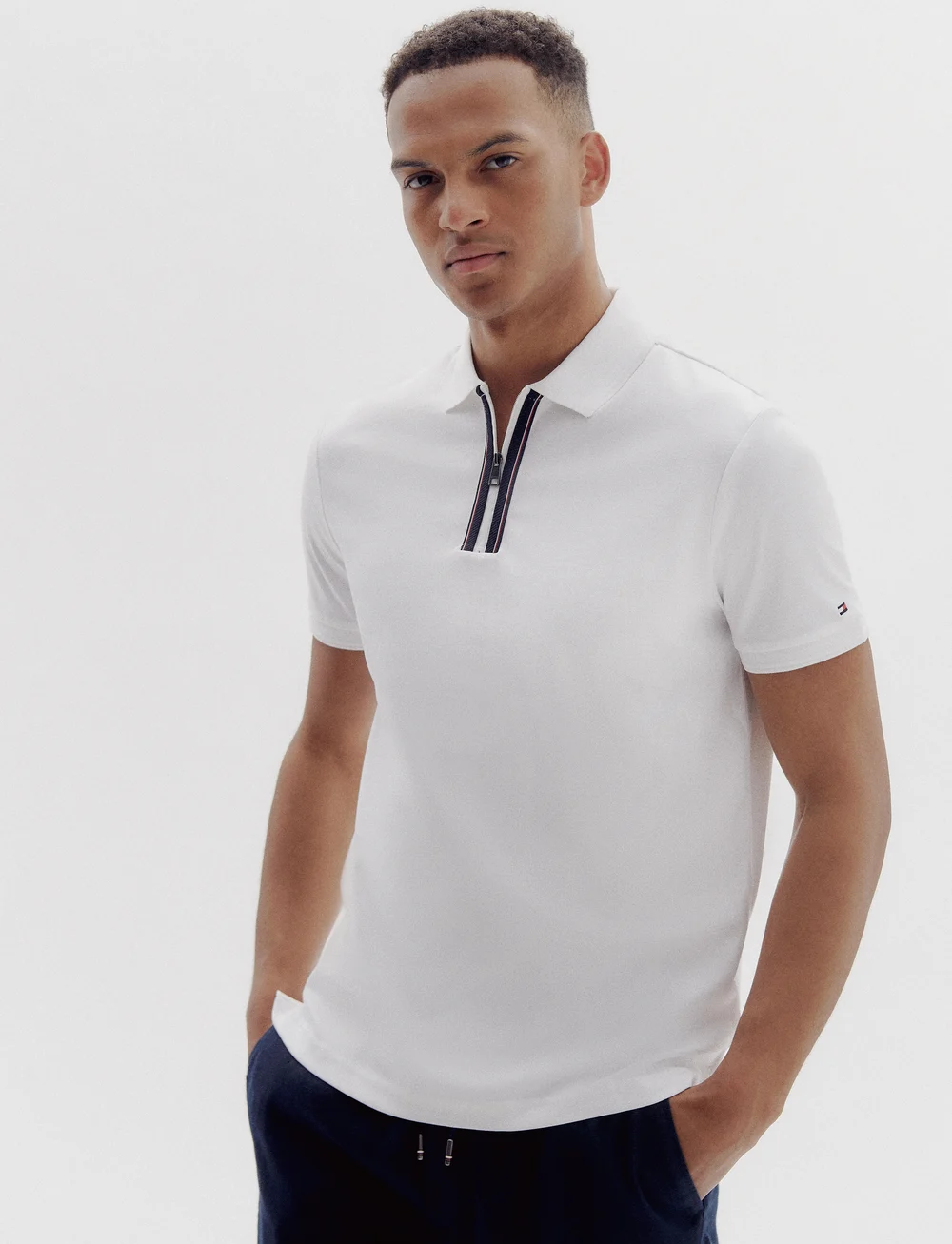 Tommy Hilfiger - ZIP LIQUID COTTON REG POLO - kurzärmelig - white - 3