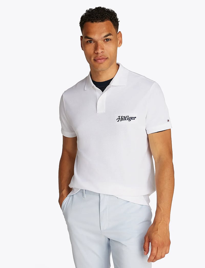 Tommy Hilfiger - SCRIPT GRAPHIC REG POLO - kortærmede poloer - white - 0