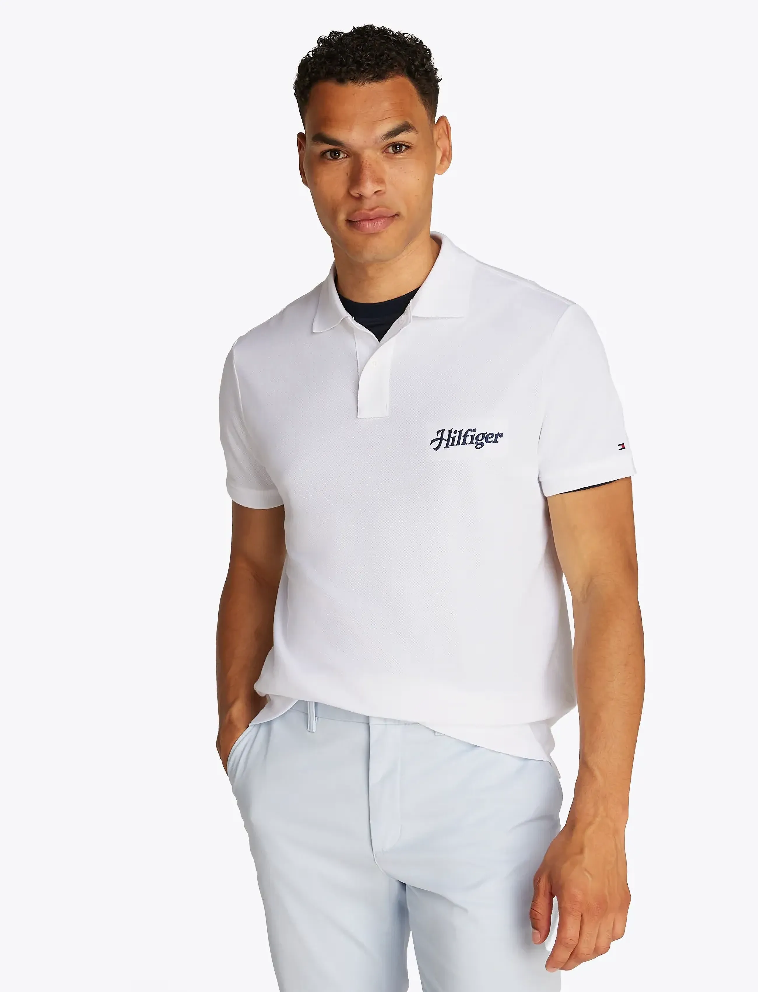 Tommy Hilfiger SCRIPT GRAPHIC REG POLO - Tommy Hilfiger - WHITE / white